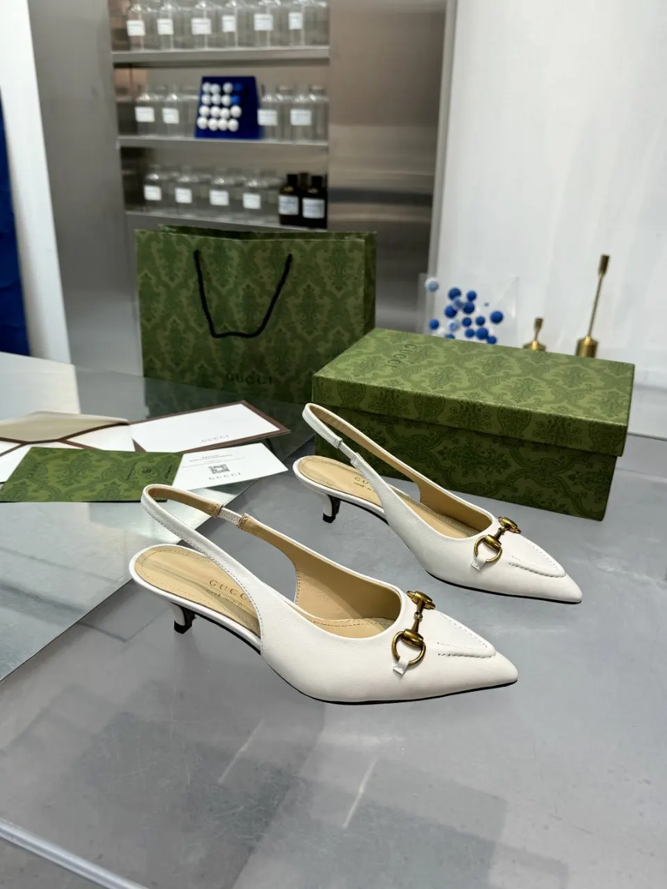 Gucci Slingback 尖头高跟鞋 通勤