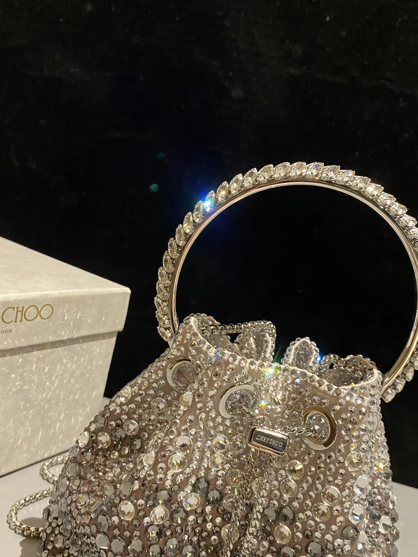 JIMMY CHOO BON BON系列标志款手提包 链条包 精致链条款