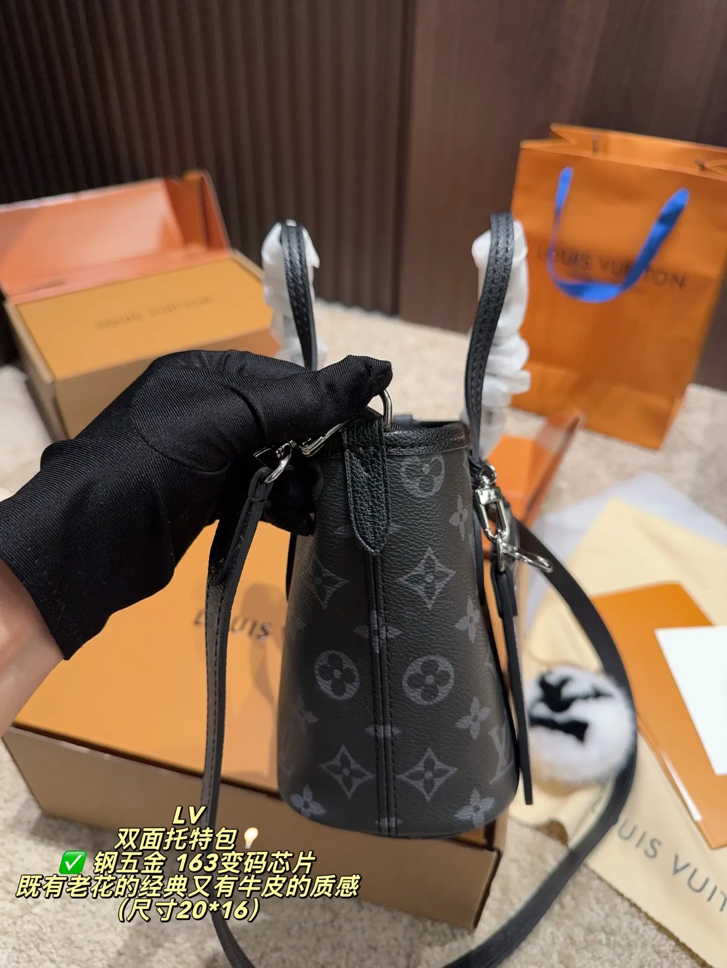 LV Neverfull 老花 牛皮 托特包 大容量托特款