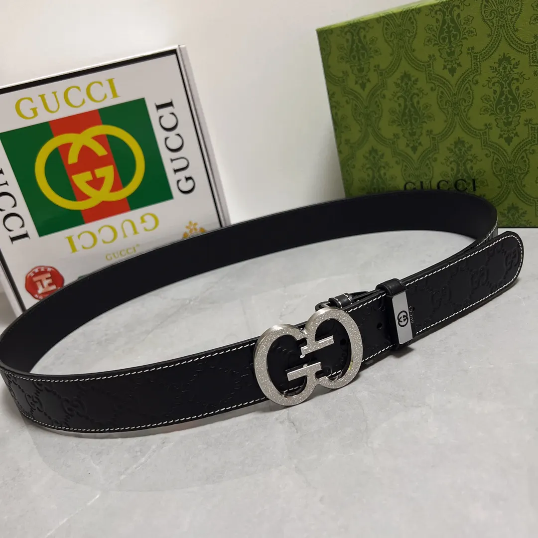 Gucci Double G 双G扣牛皮腰带