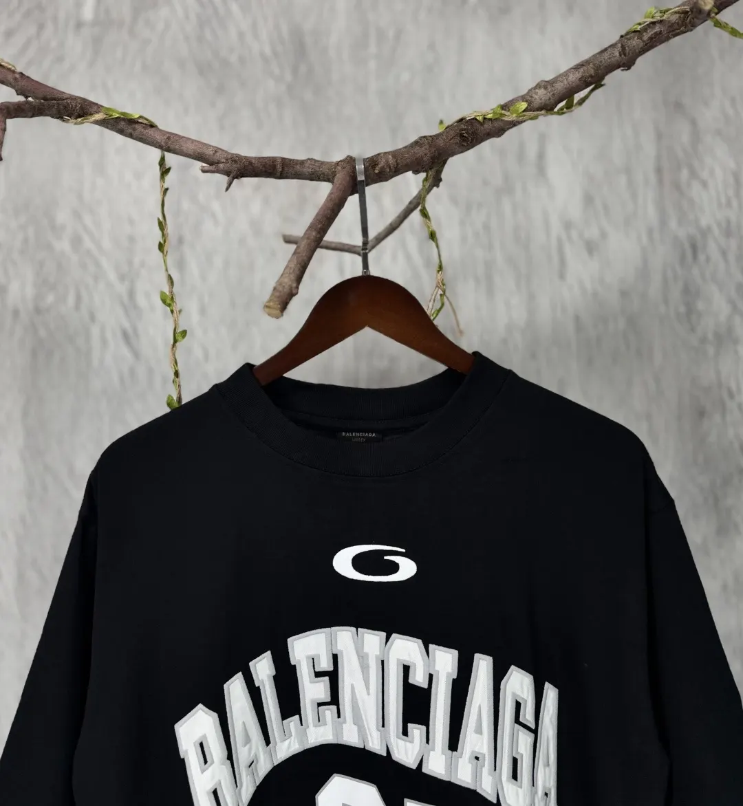 Balenciaga Letter Embroidery Short Sleeve T-Shirt Street