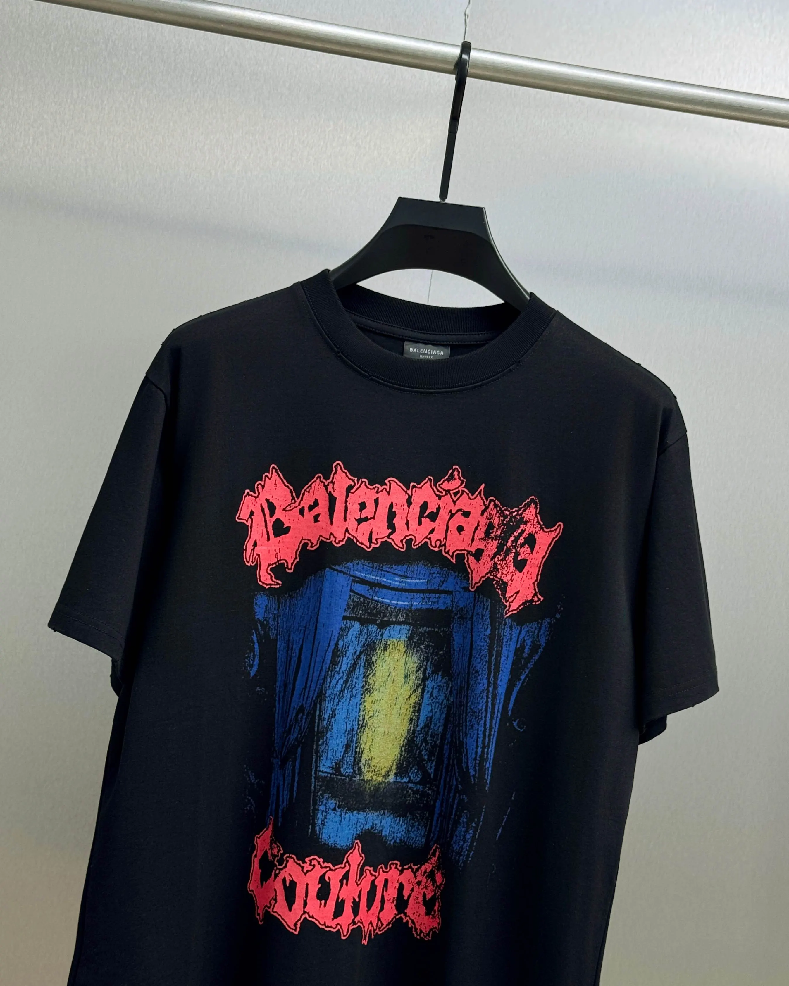 Balenciaga Black Cotton Short Sleeve T-Shirt Loose