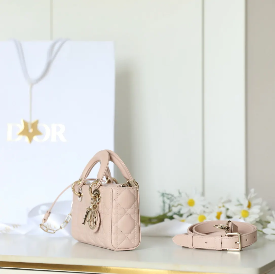 Dior Lady Dior Lady 粉色羊皮手袋 禮盒展示