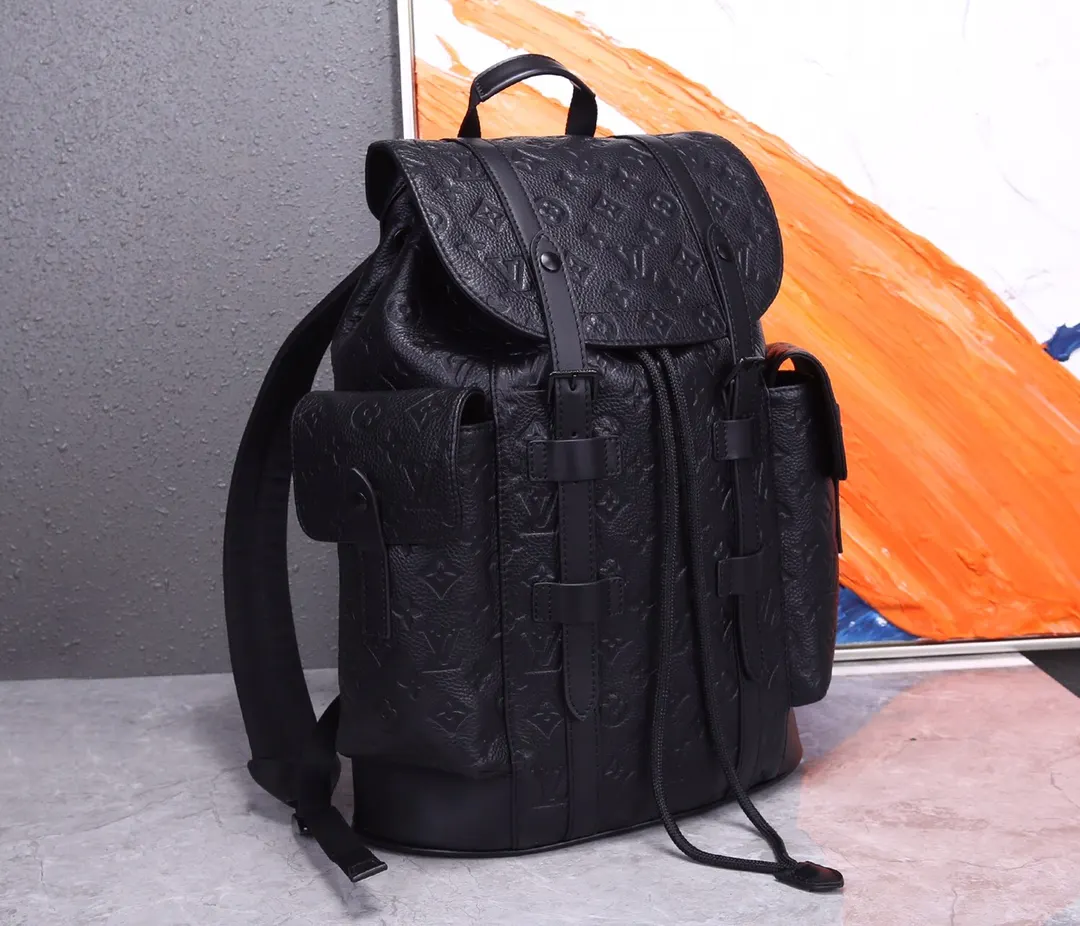 LV 黑色 银色 牛皮 双肩包 实用双肩款