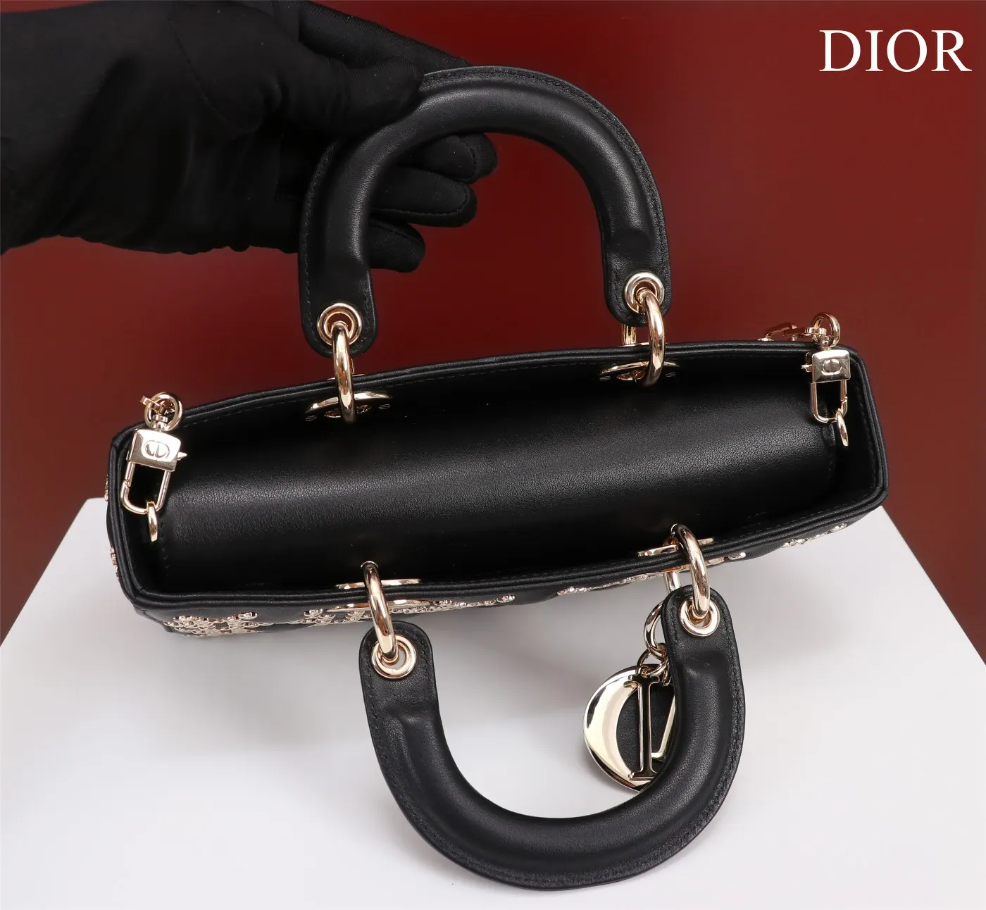 Dior 羊皮 进口 羊皮 纯手工戴妃包横版 手提包 通勤手提款