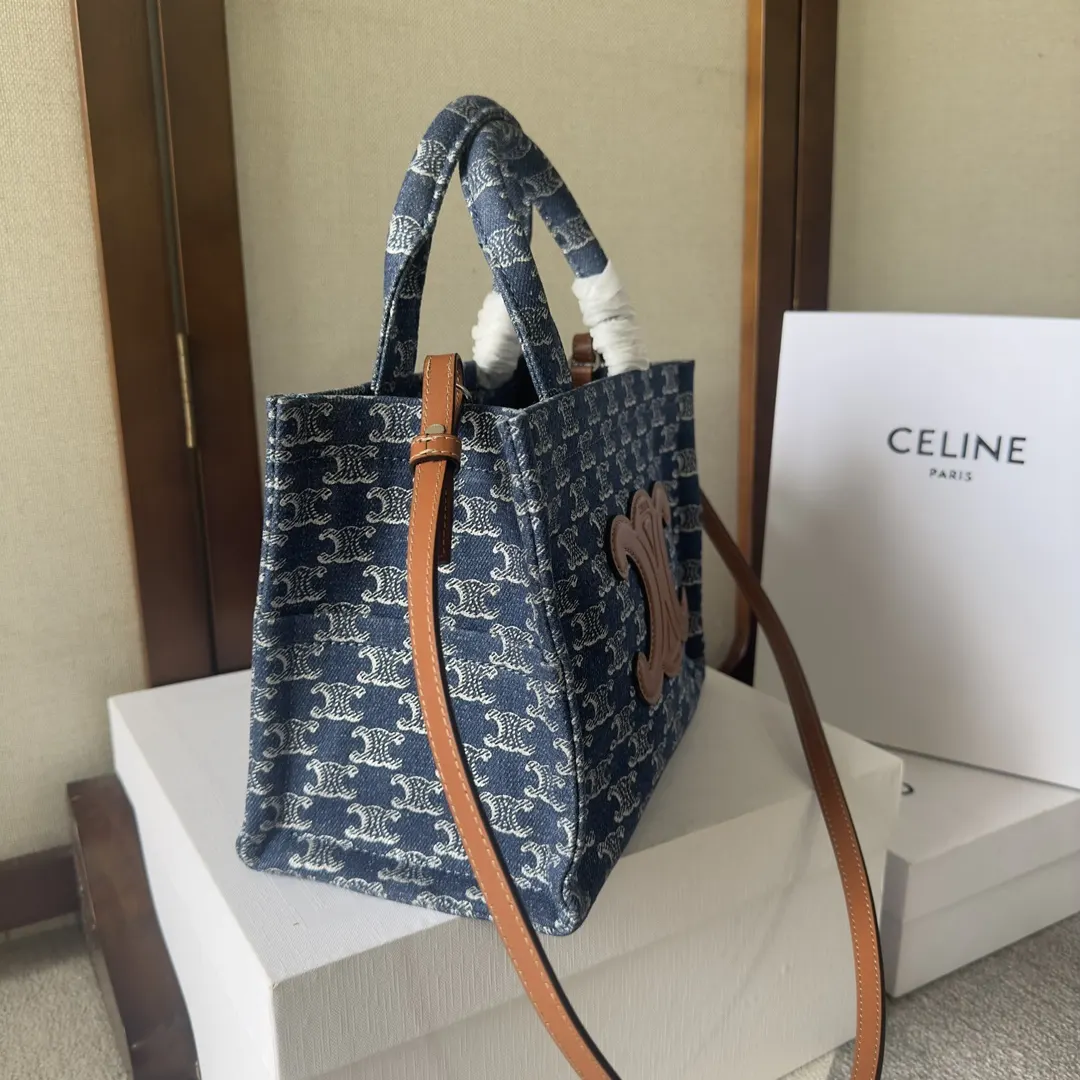 Triomphe 牛仔 丹宁 牛皮 托特包 大容量托特款