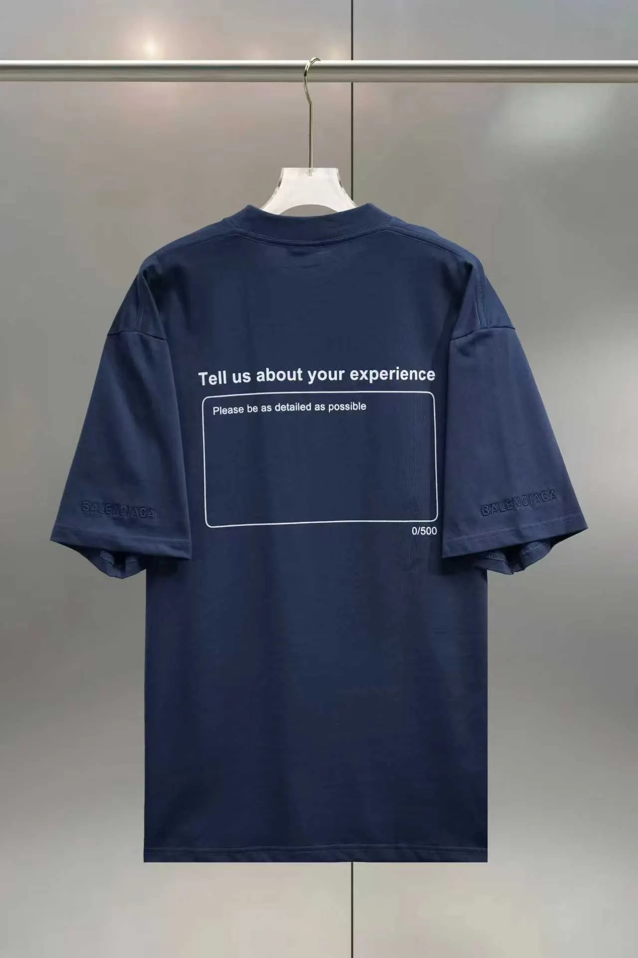 Balenciaga Blue Cotton Short Sleeve T-Shirt Street