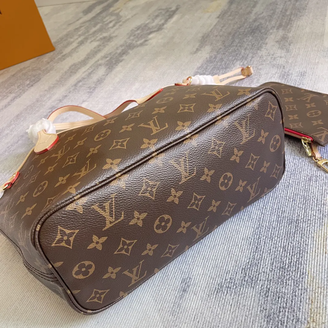 LV Neverfull 金色 牛皮 手拿包 精致手拿款