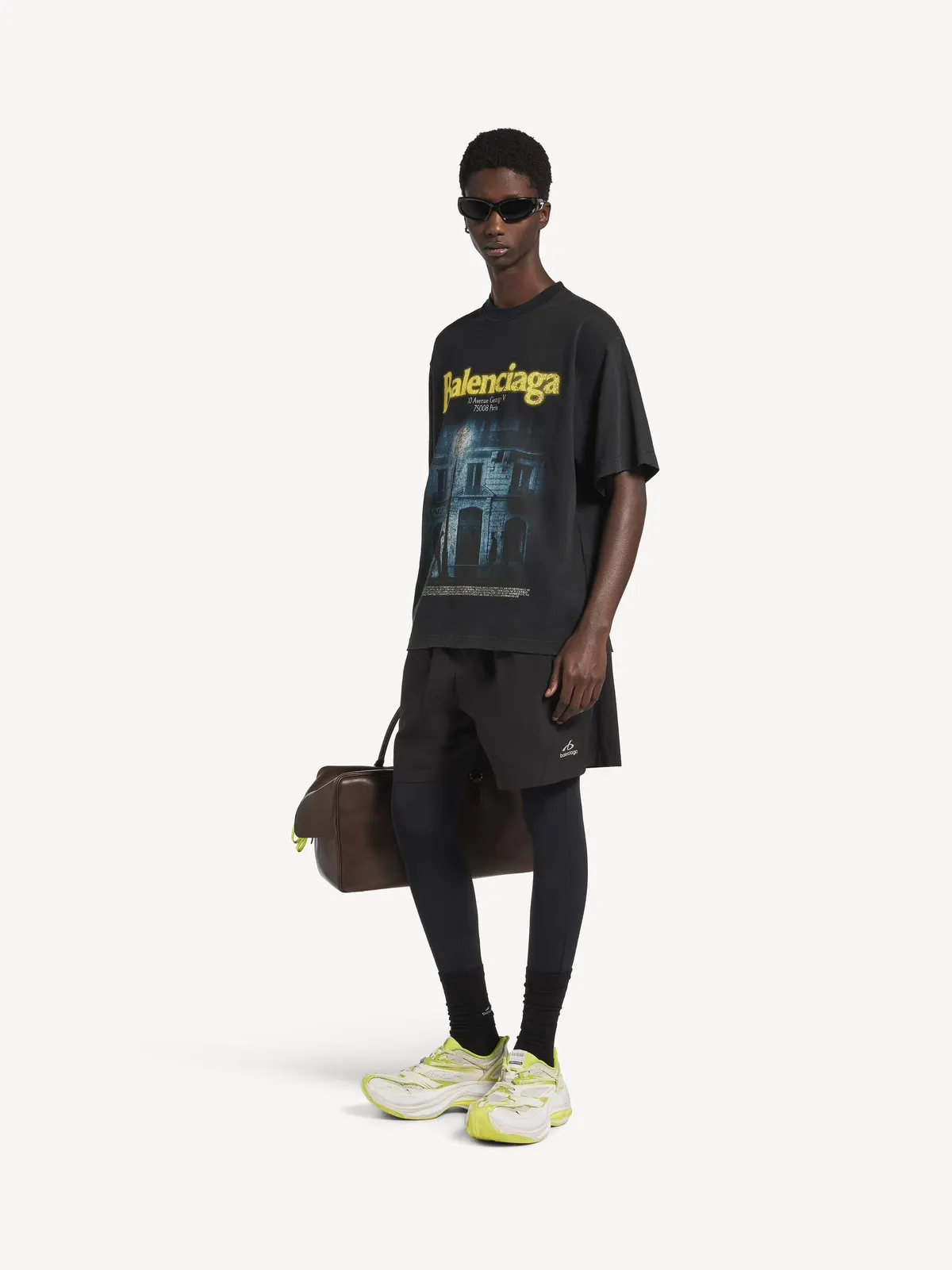 Balenciaga 灰色 印花 做旧 短袖T恤