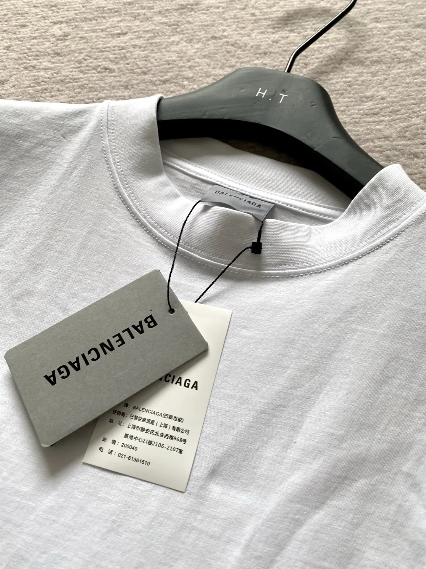 Balenciaga 蓝色 纯棉 短袖T恤 宽松休闲