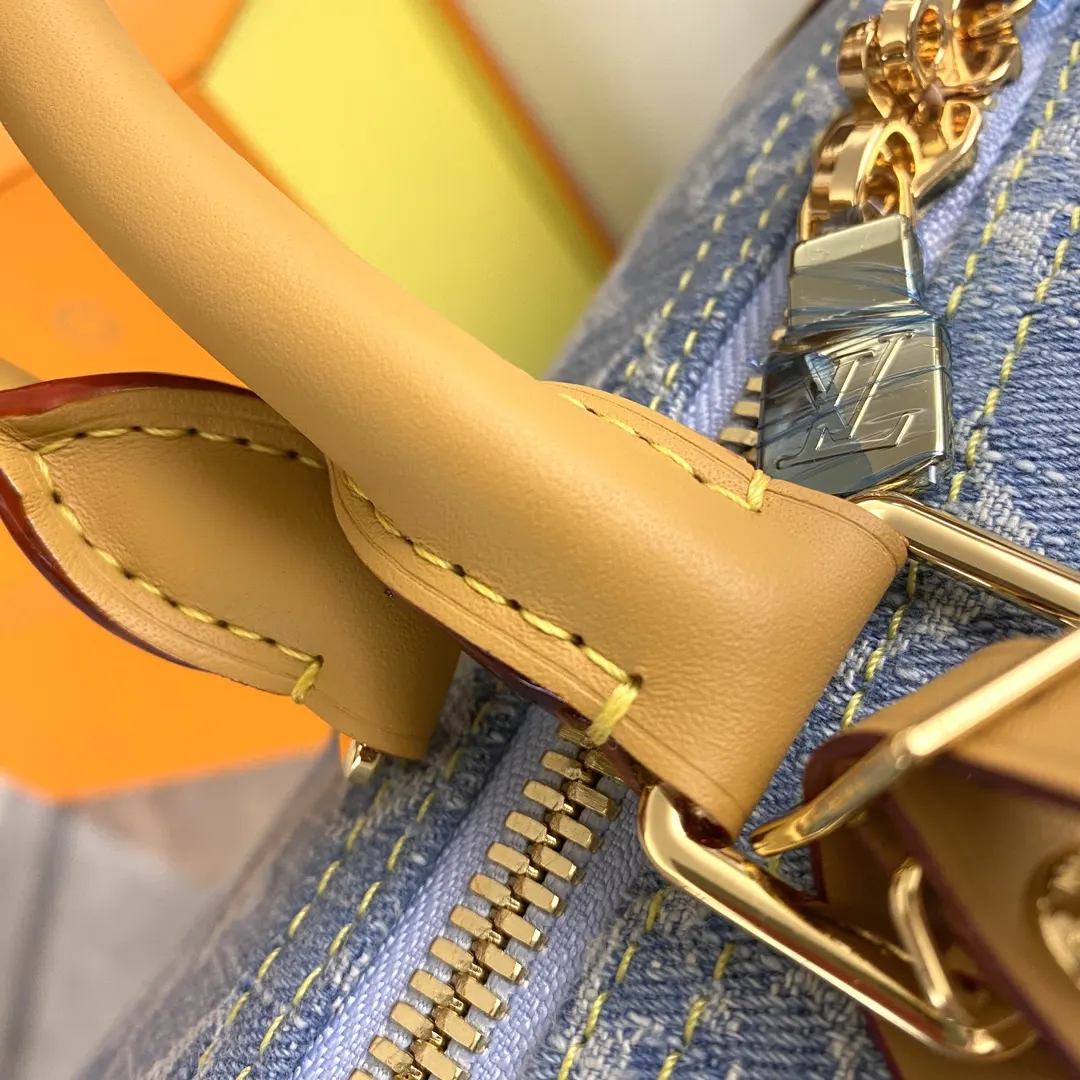 Keepall 藍色 牛仔 牛皮 旅行袋 大容量旅行款