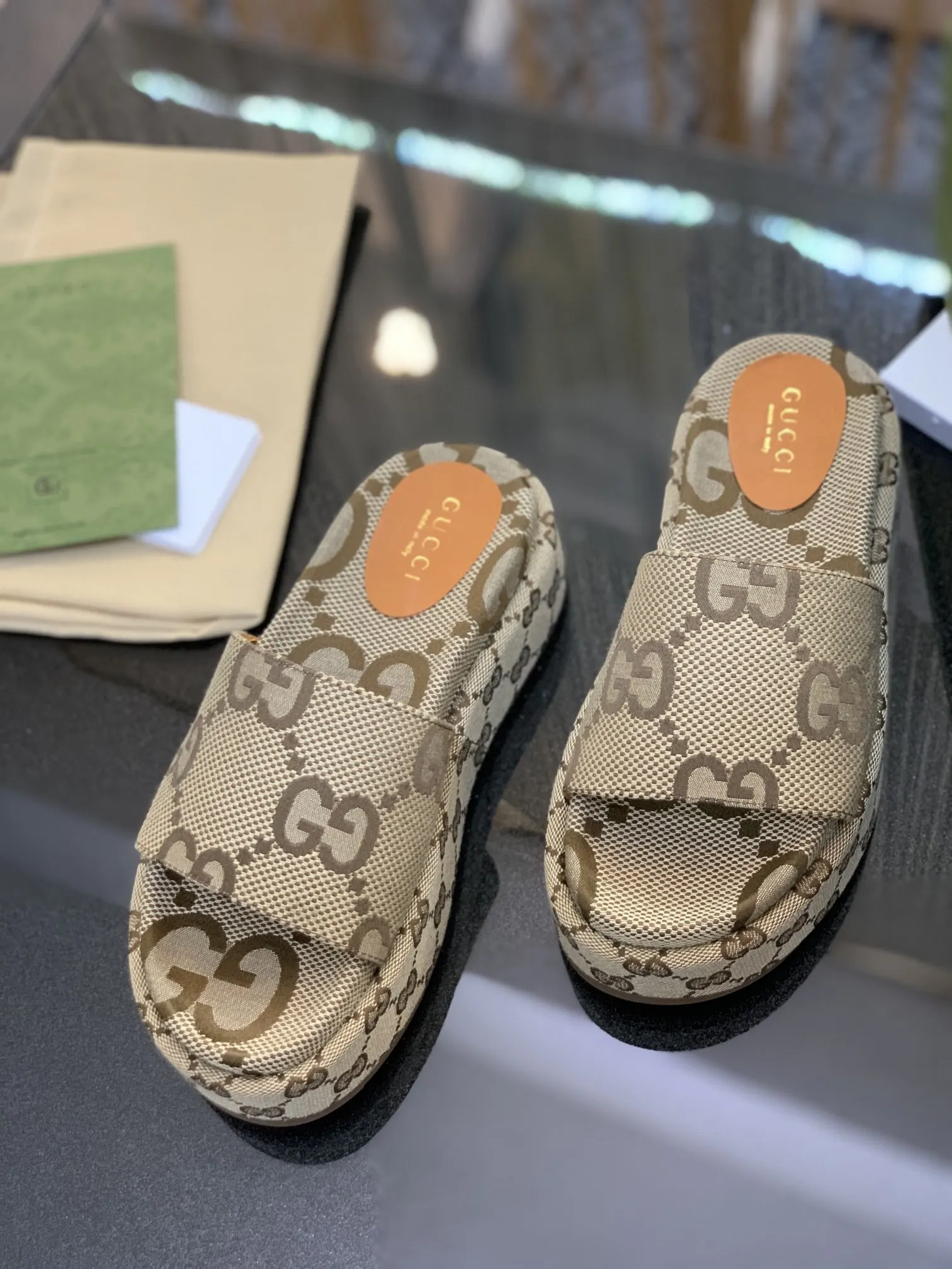 Gucci Monogram Slides