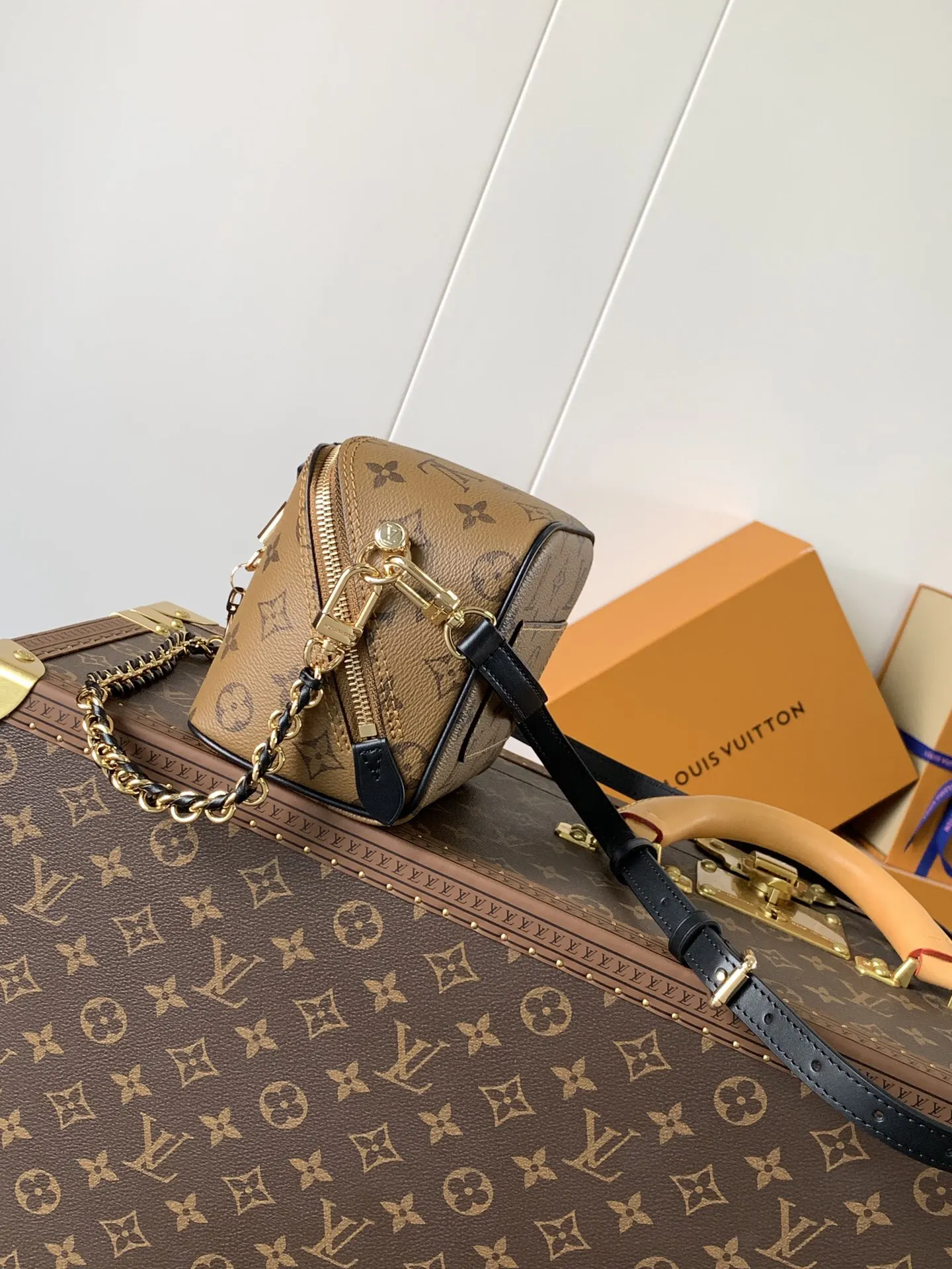Monogram Chain Bag Leather