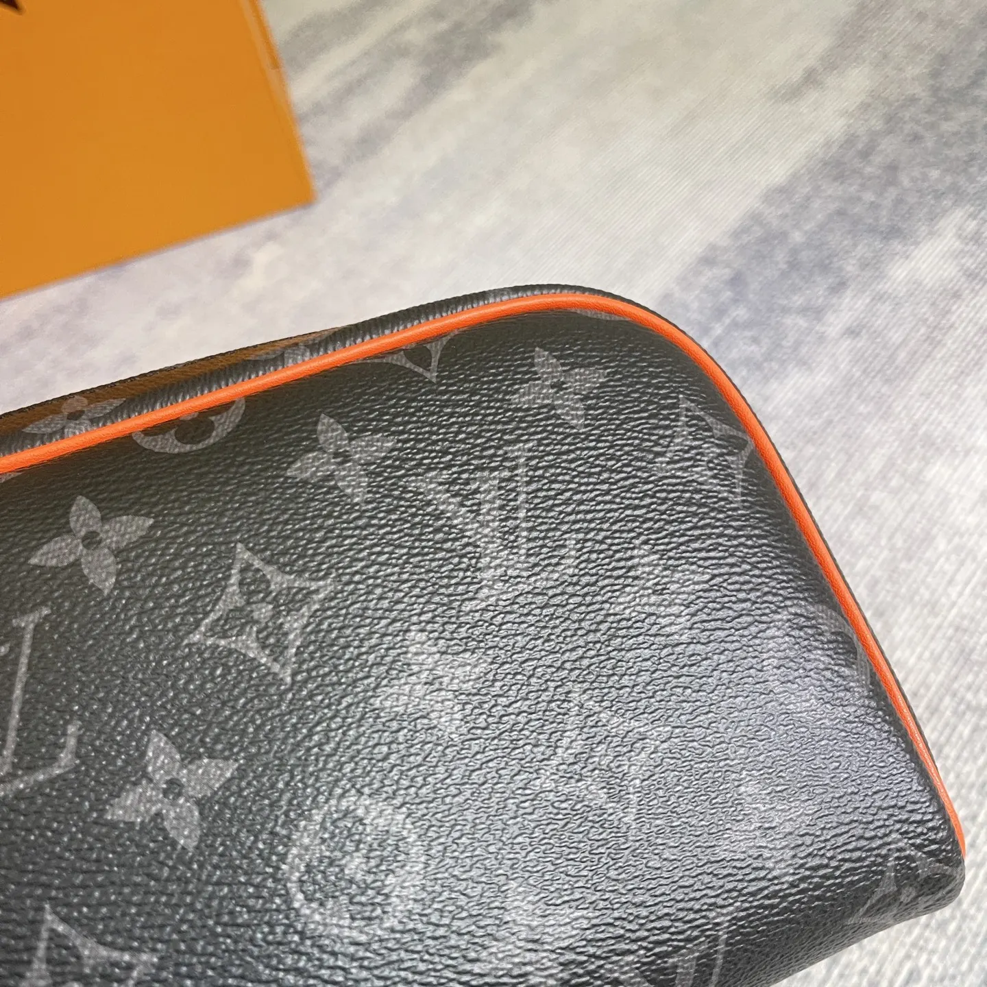 Black Monogram Organizer Pouch Travel Canvas