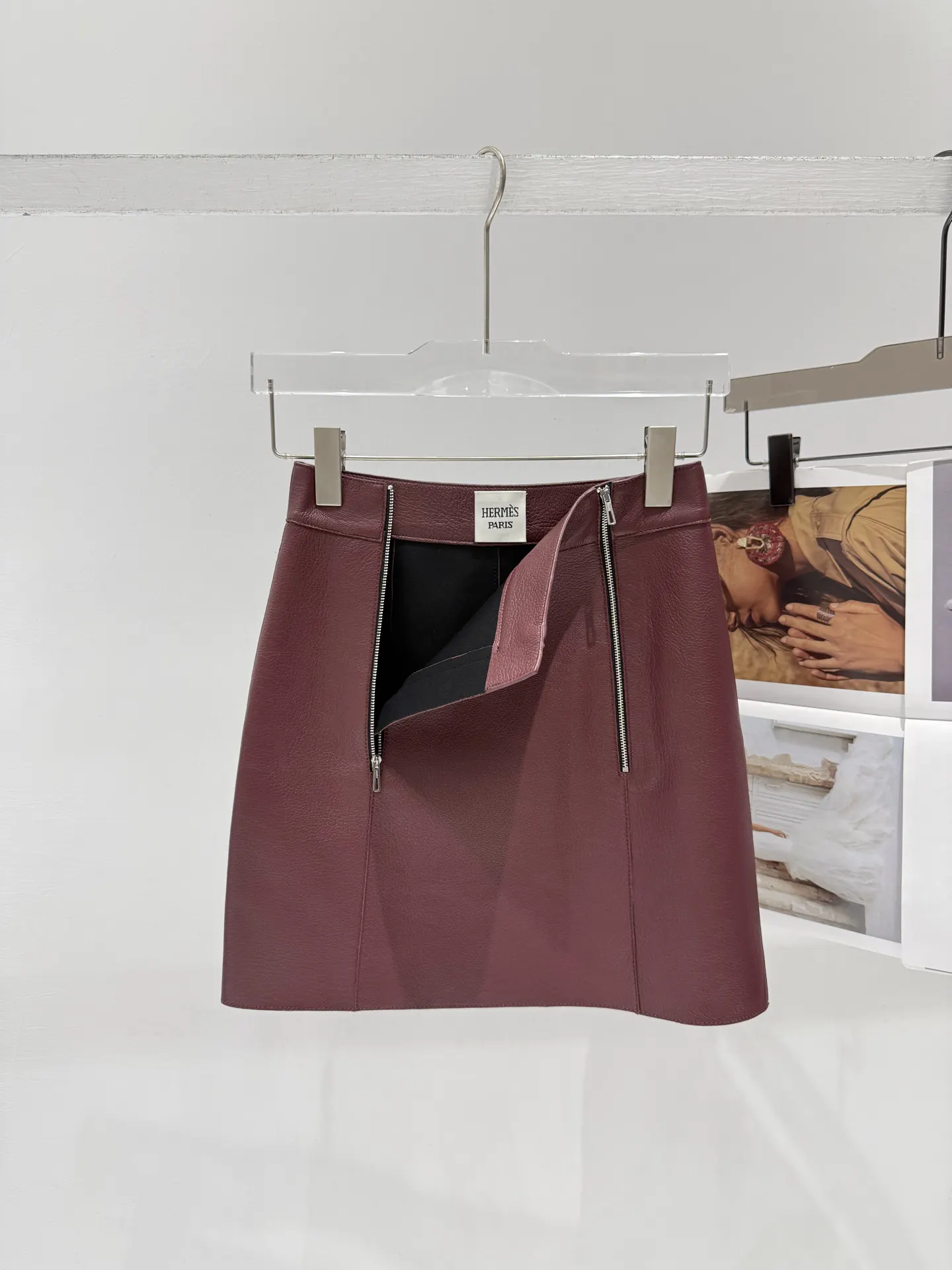Hermès Leather Skirt