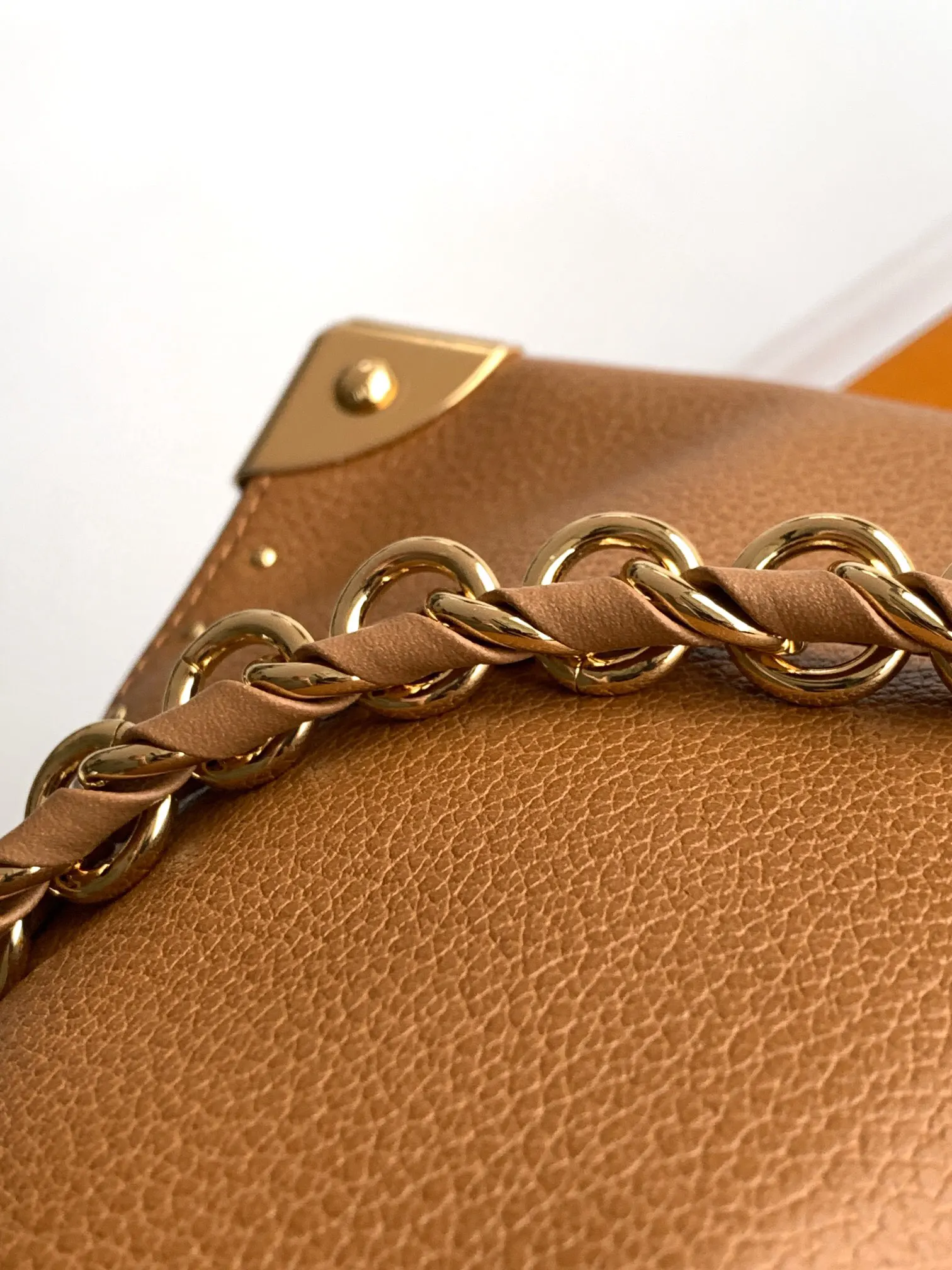 Black Brown Chain Bag Leather