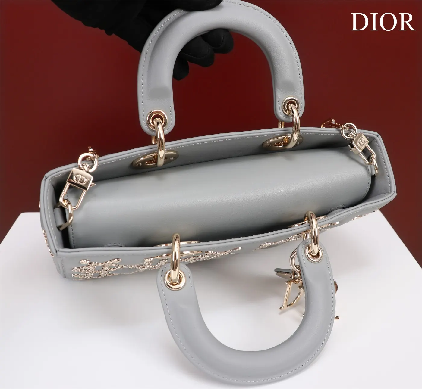 Dior 羊皮 进口 羊皮 纯手工戴妃包横版 手提包 通勤手提款