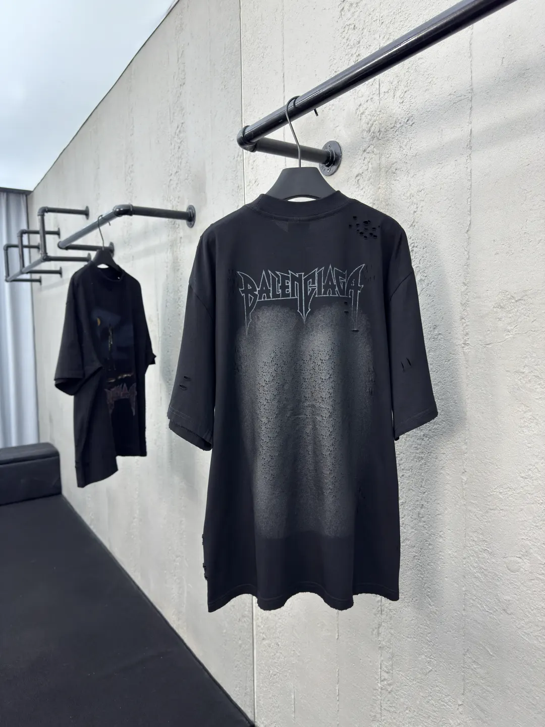 Balenciaga Black Logo Short Sleeve T-Shirt Street