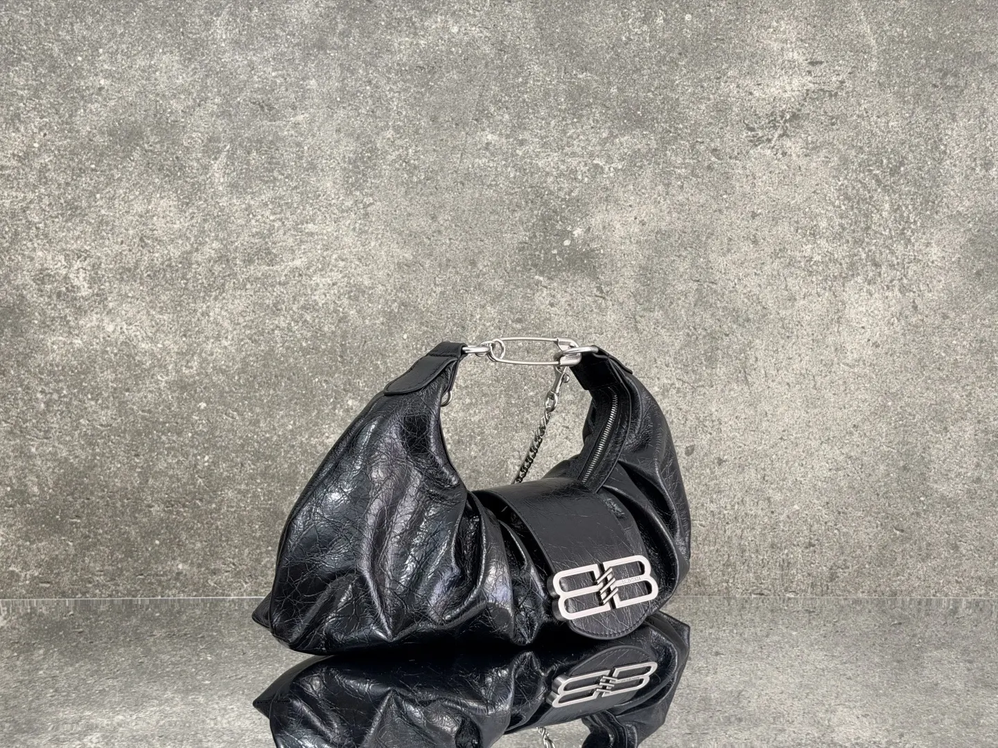 Balenciaga Black Leather Backpack