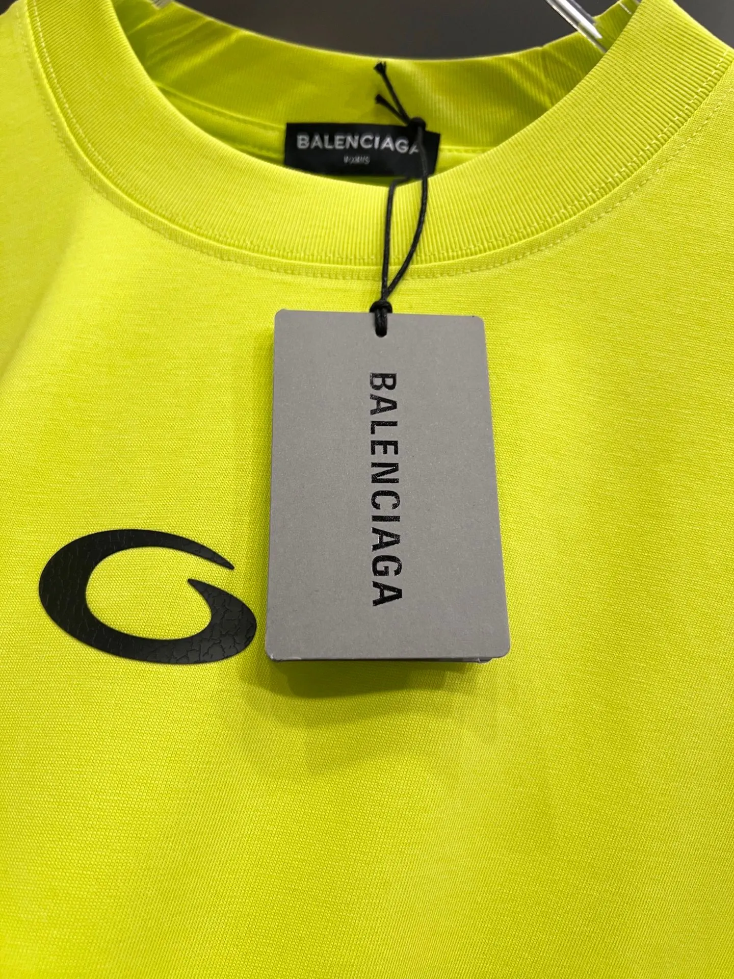 Balenciaga 黑色 纯棉 Logo 短袖T恤 宽松休闲