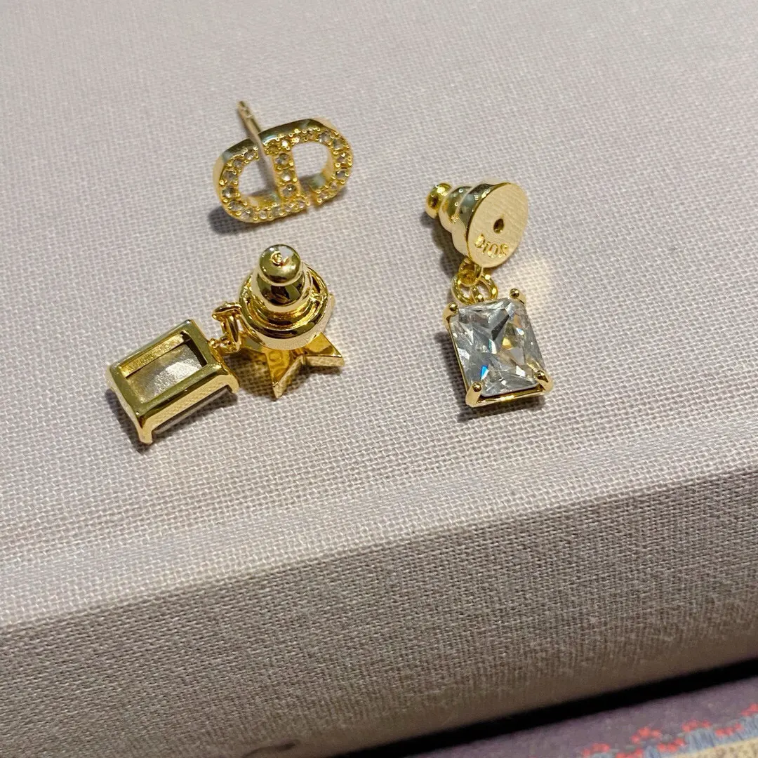 Dior CD 水晶 耳环 优雅耳饰