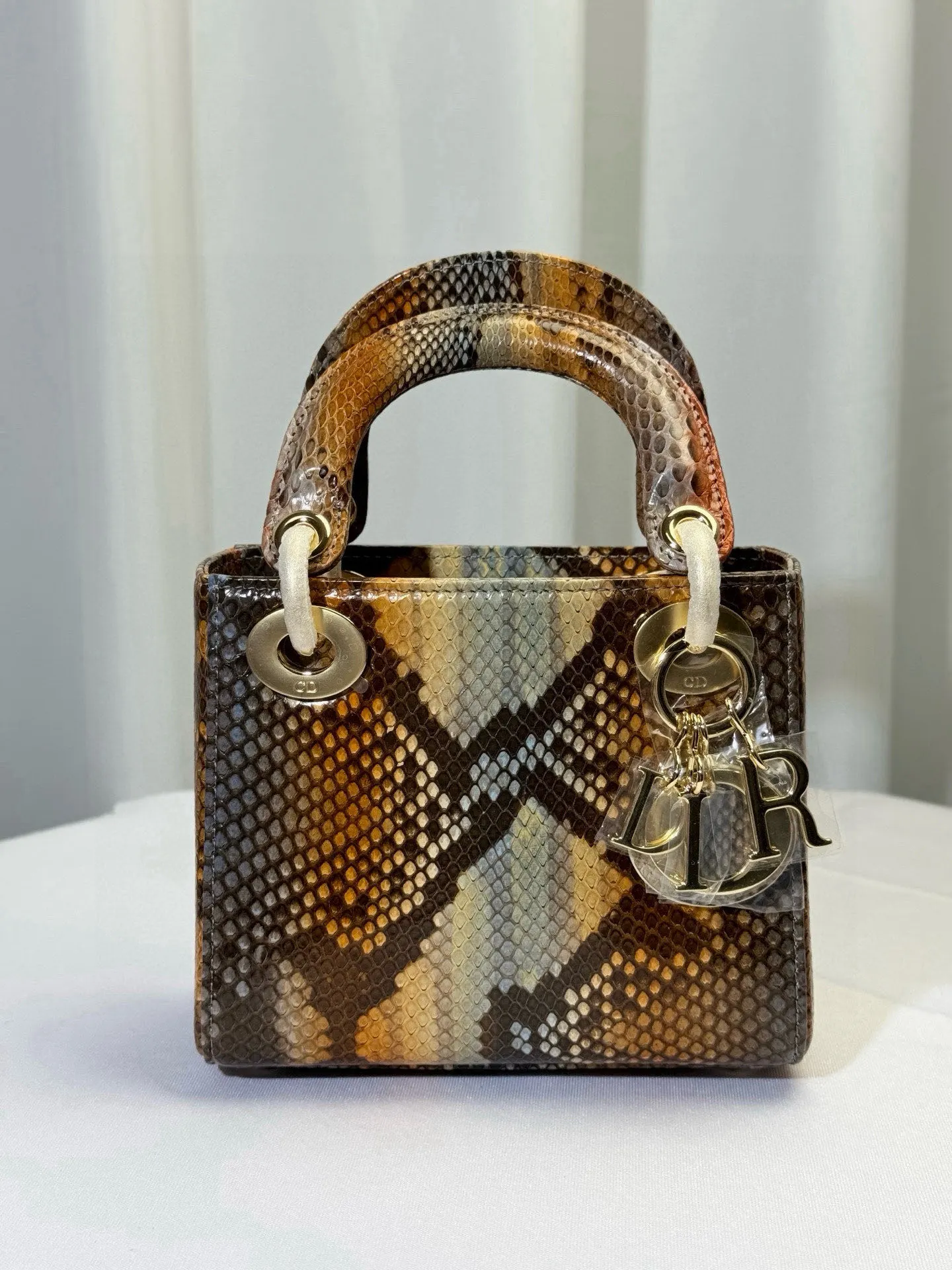 Dior Lady Dior Brown Wool Handbag