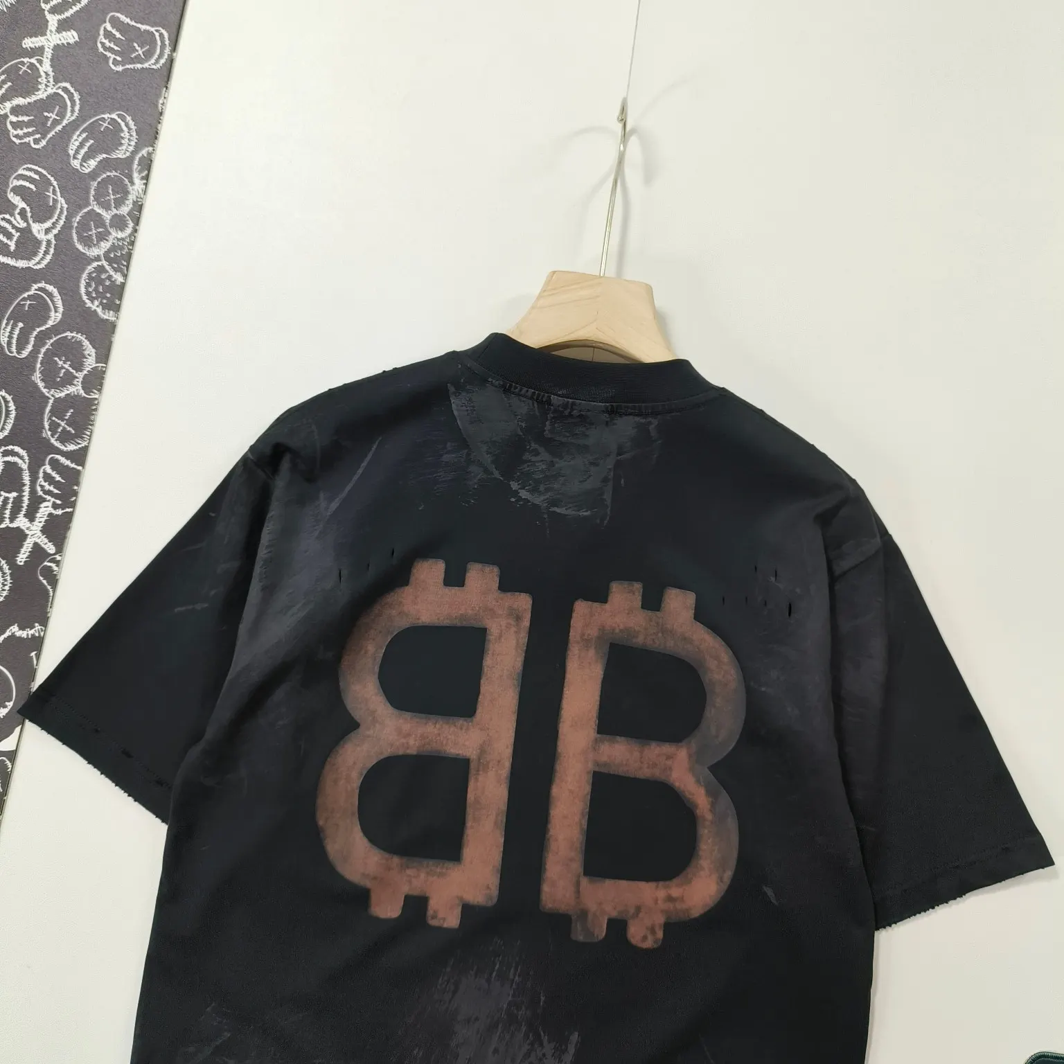 Balenciaga Blue Cotton Logo Short Sleeve T-Shirt Street