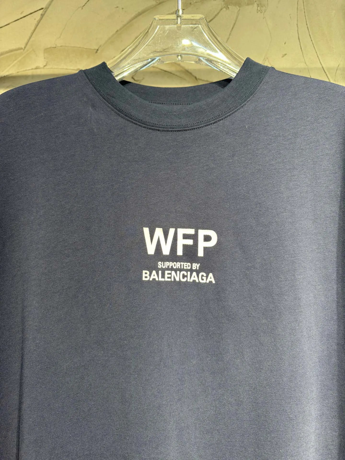 Balenciaga 藏青 Logo 印花 短袖T恤