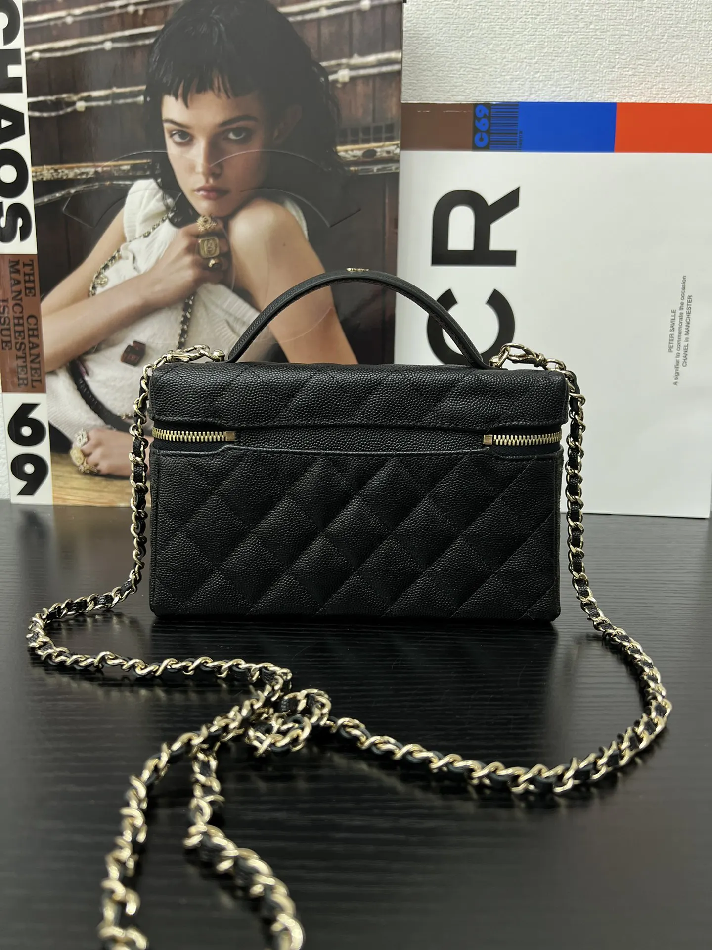 Chanel Calfskin Bag Chain Shoulder and Crossbody Wear Image 2 Chanel Calfskin Bag Chain Shoulder and Crossbody Wear Image 2
