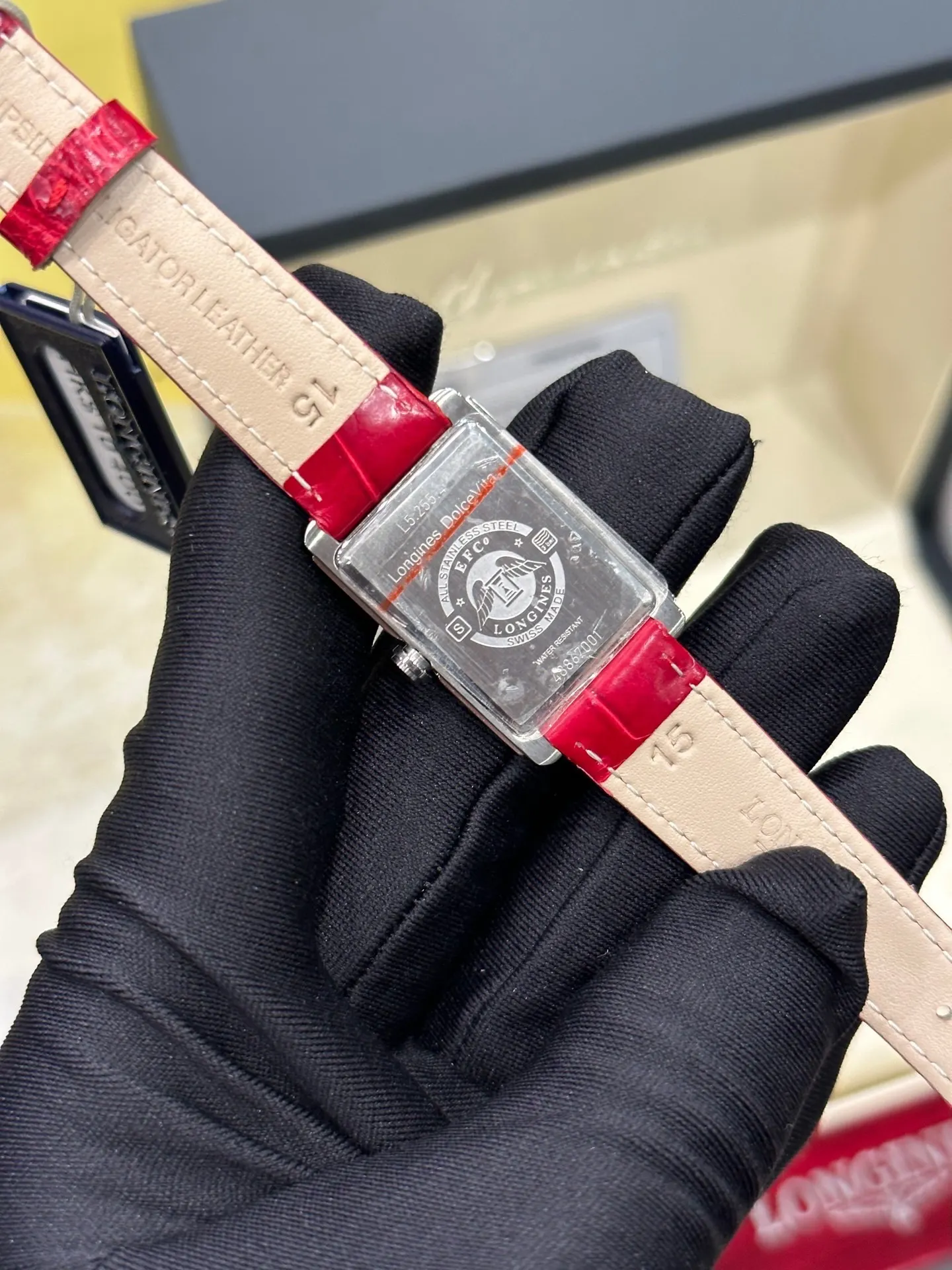 Longines 銀色 鳄鱼皮 手錶 經典腕表款