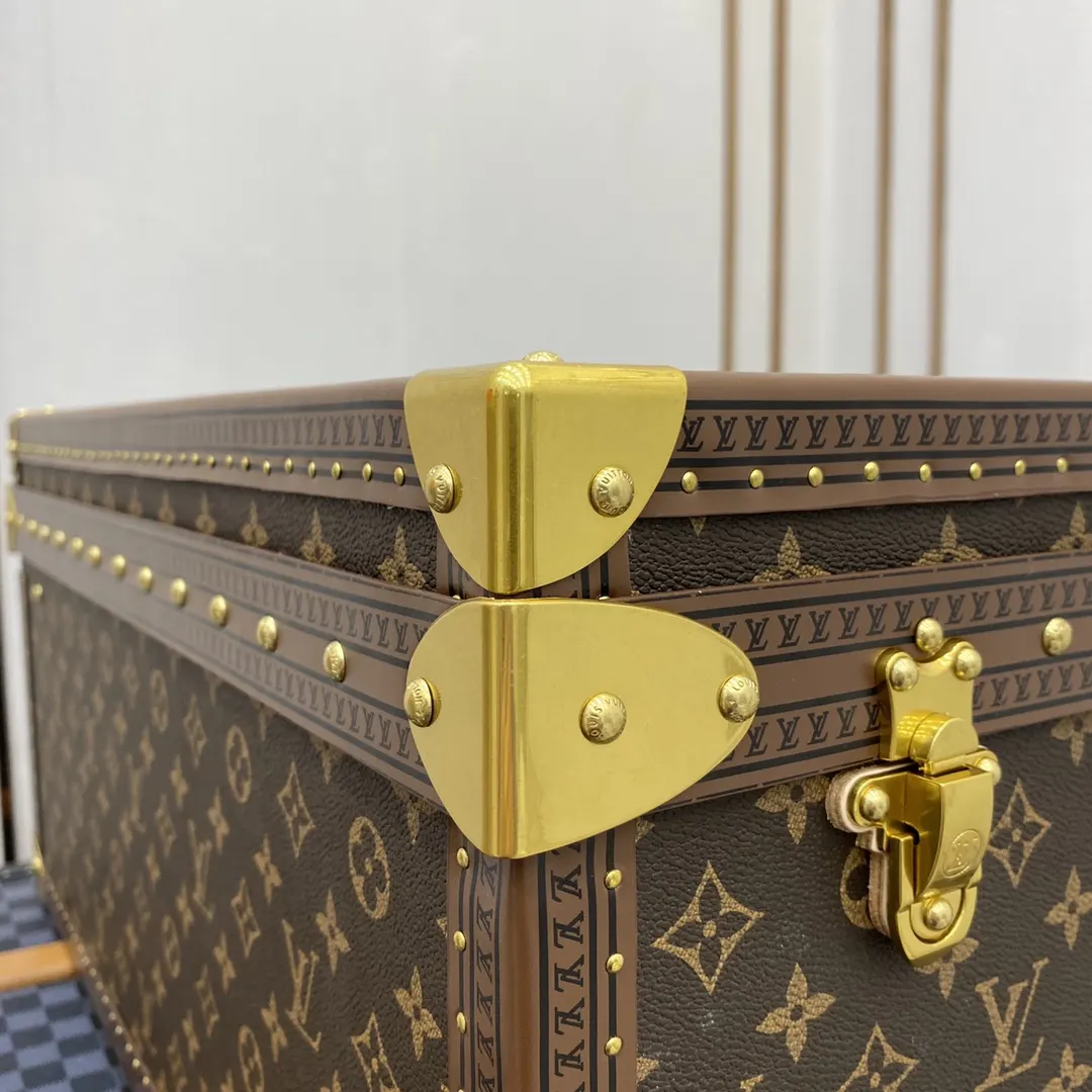 LV 金色 帆布 硬箱 纯铜五金 ALZER 硬箱 著名的Alz 行李箱 旅行拉杆款 轻便出行款