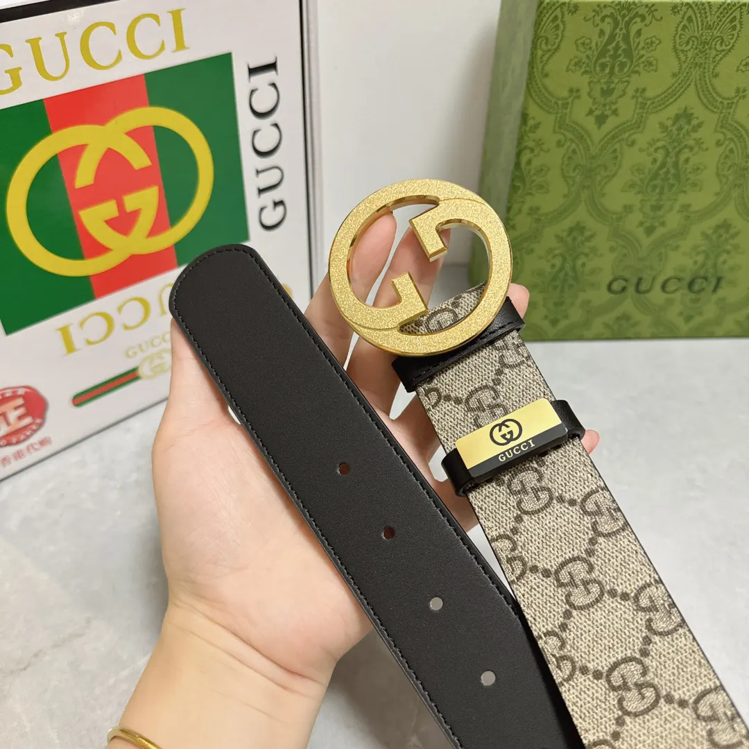 Gucci Double G 双G扣牛皮腰带