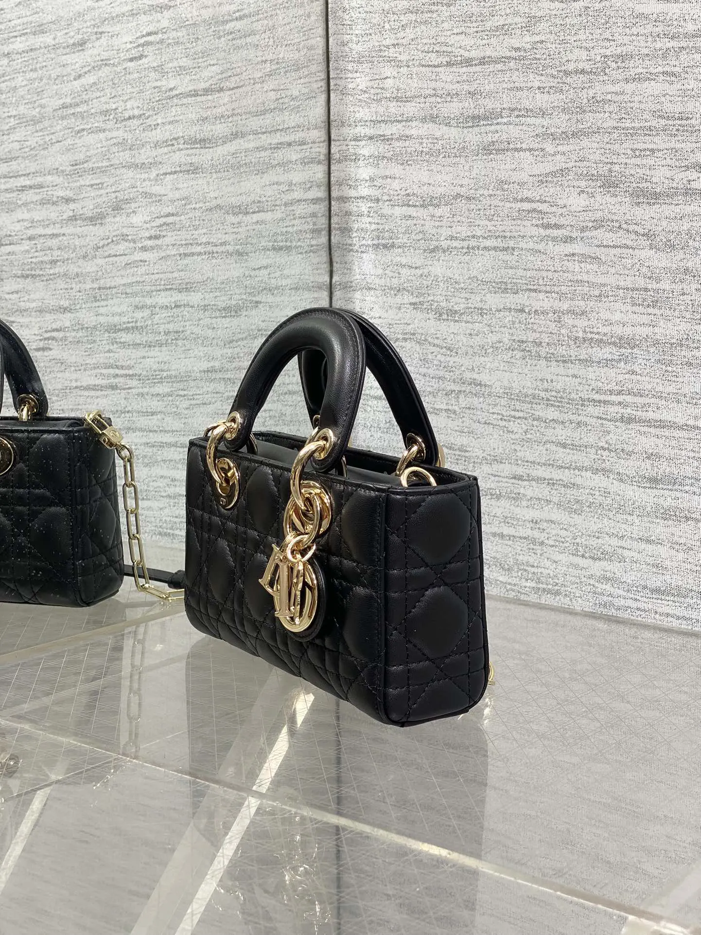 Dior D Joy 黑色羊皮手袋 手提斜挎 通勤