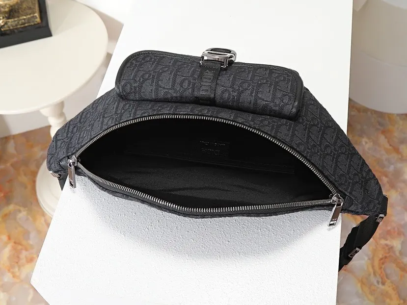 Black Organizer Pouch Travel Leather