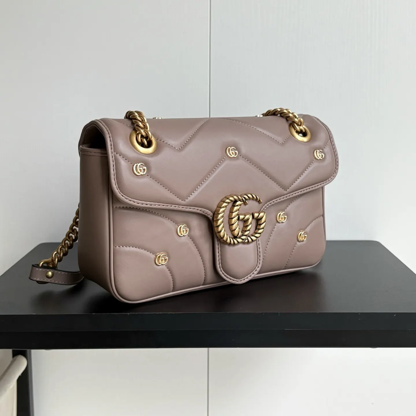 Gucci Marmont 绗缝皮革链条包 单肩斜挎款