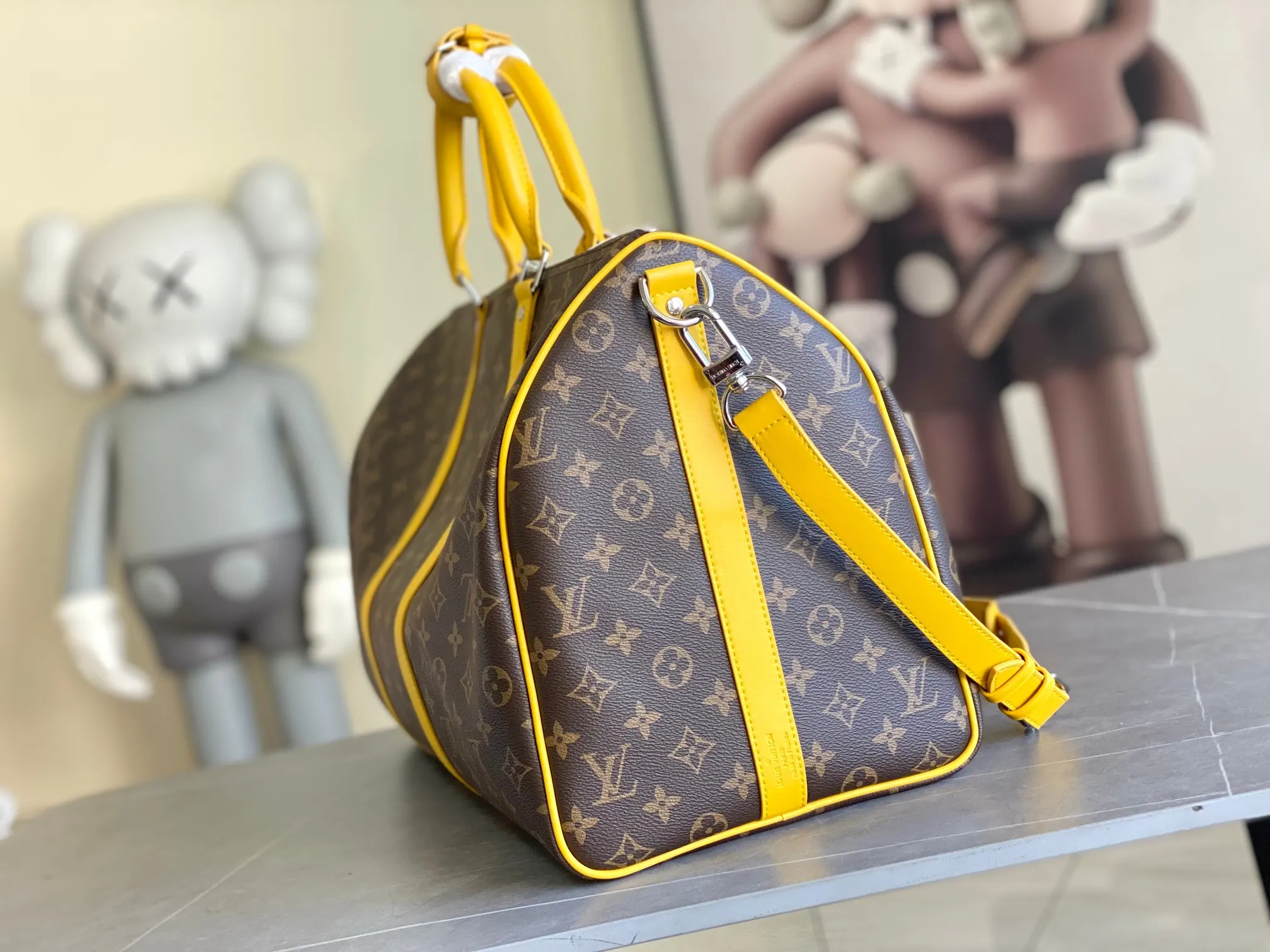 Keepall 金色 牛皮 旅行袋 大容量旅行款
