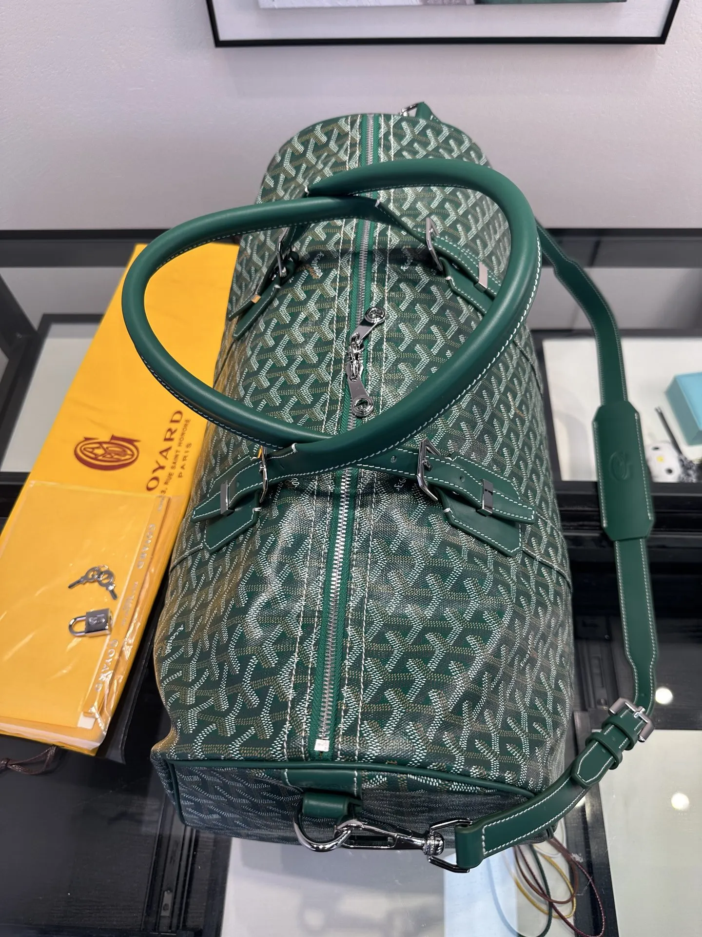 Goyard 綠色 戈雅 Boston 旅行袋 綠色 旅行袋 大容量旅行款