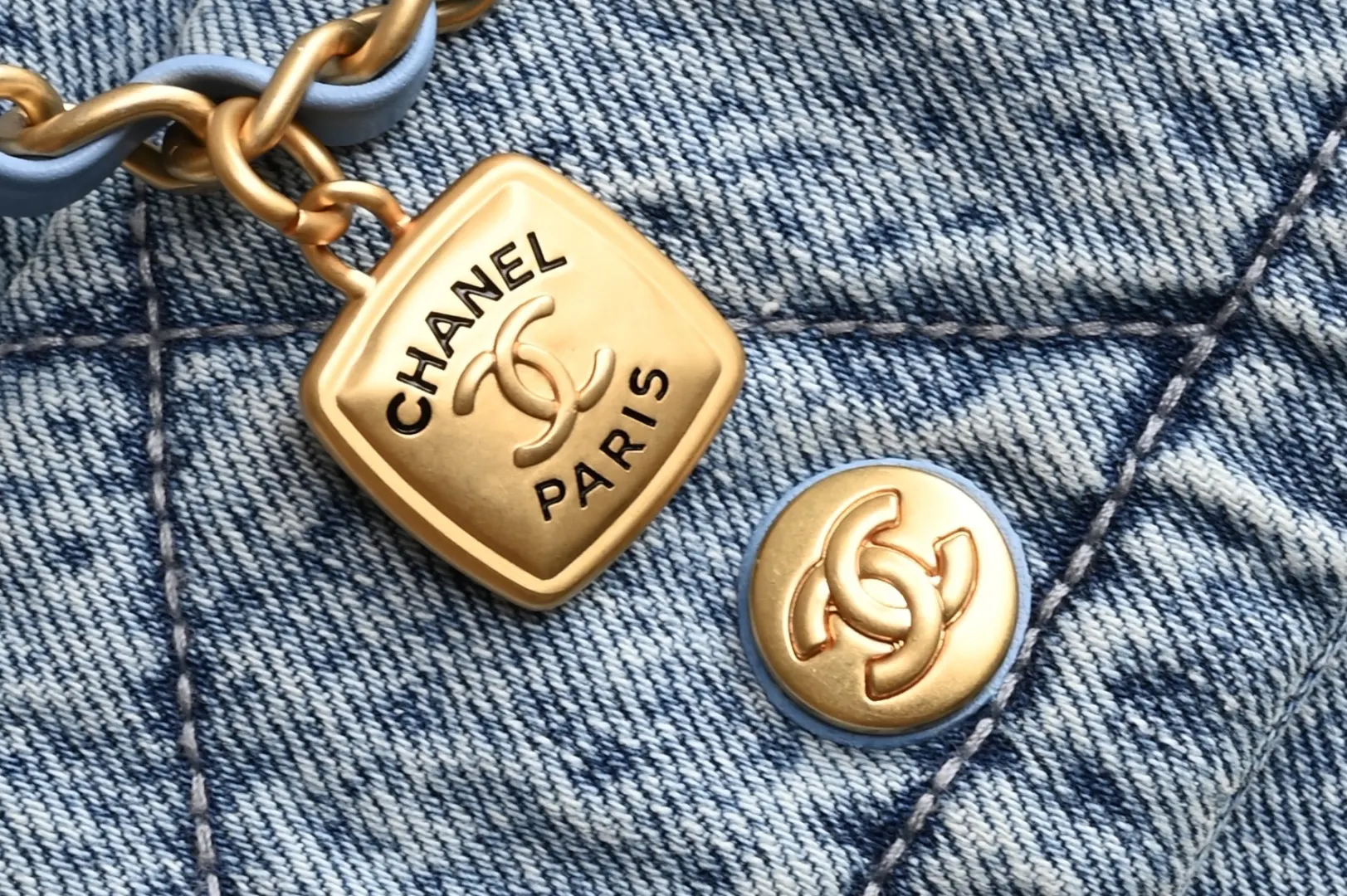 Chanel Denim Hobo Underarm Bag Shoulder Back