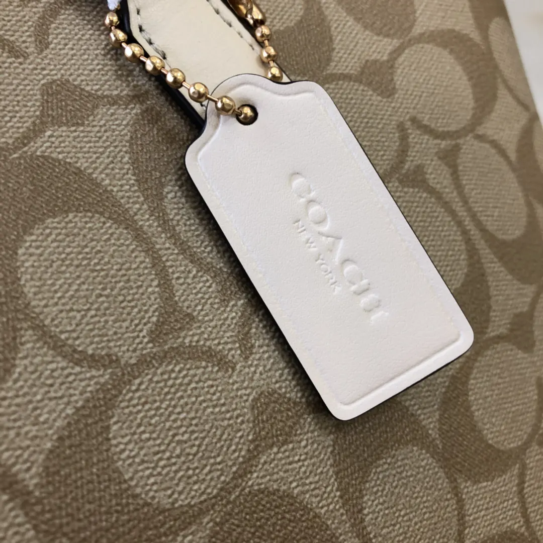 牛皮 C原 拉链托特购物袋 牛皮 經典PVC 托特包 大容量托特款