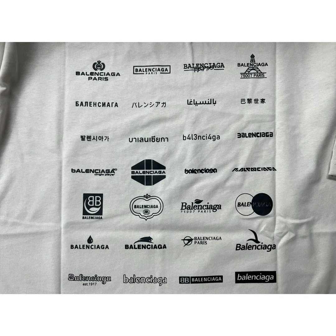 Balenciaga 米白 純棉 Logo 短袖T恤(數字5) Balenciaga 米白 純棉 Logo 短袖T恤(數字5)
