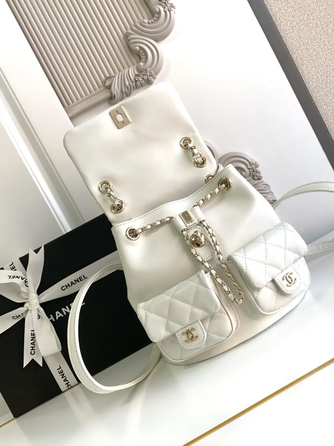 CHANEL 小牛皮 雙肩包 实用雙肩款