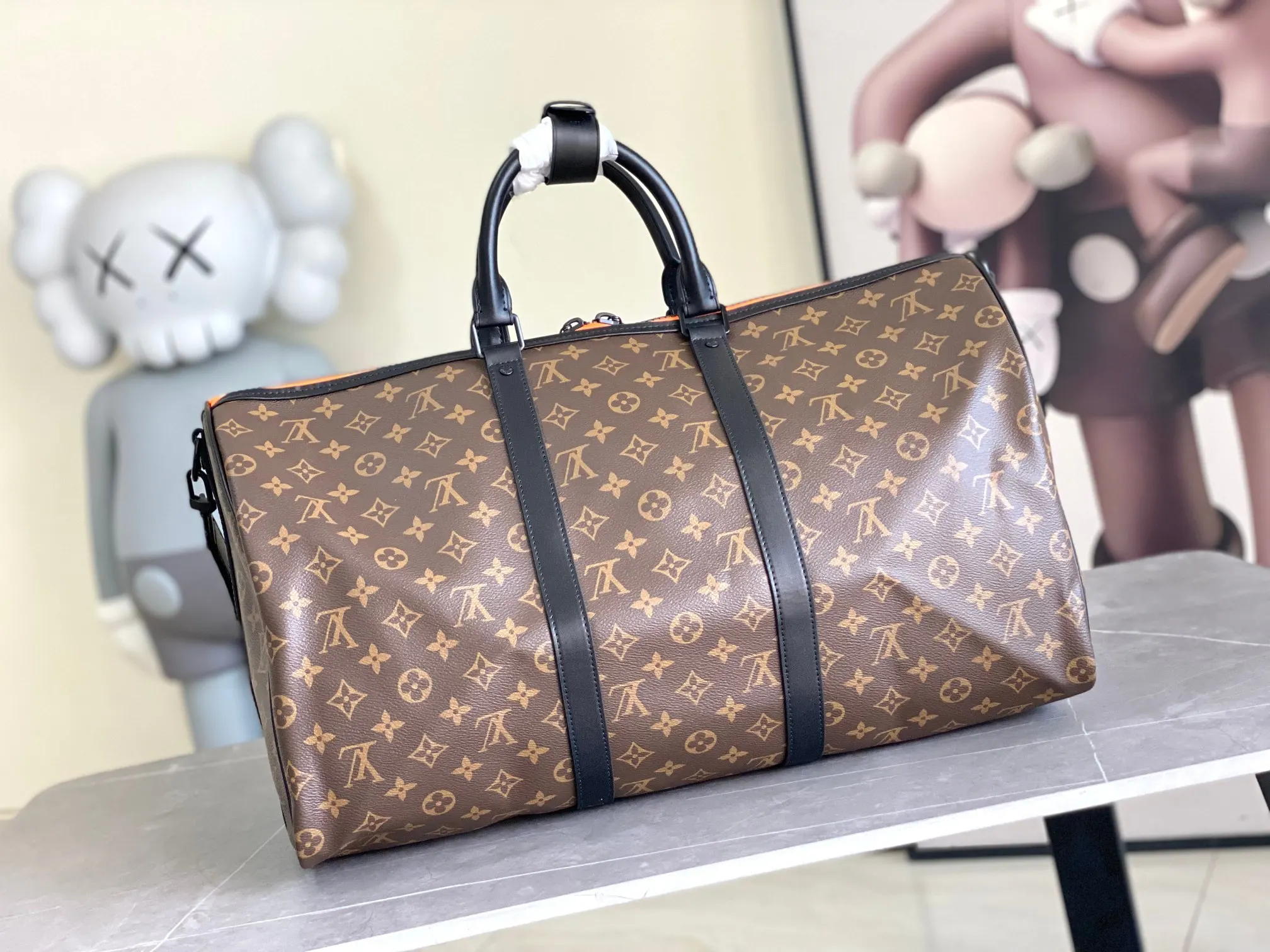 Keepall 帆布 公仔 刺繡 Kee 旅行袋 大容量旅行款