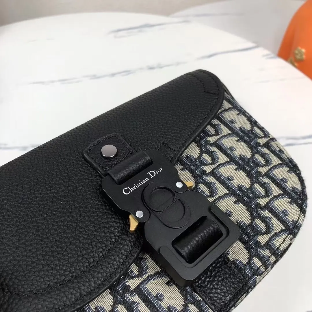 Black Beige Clutch Bag Leather