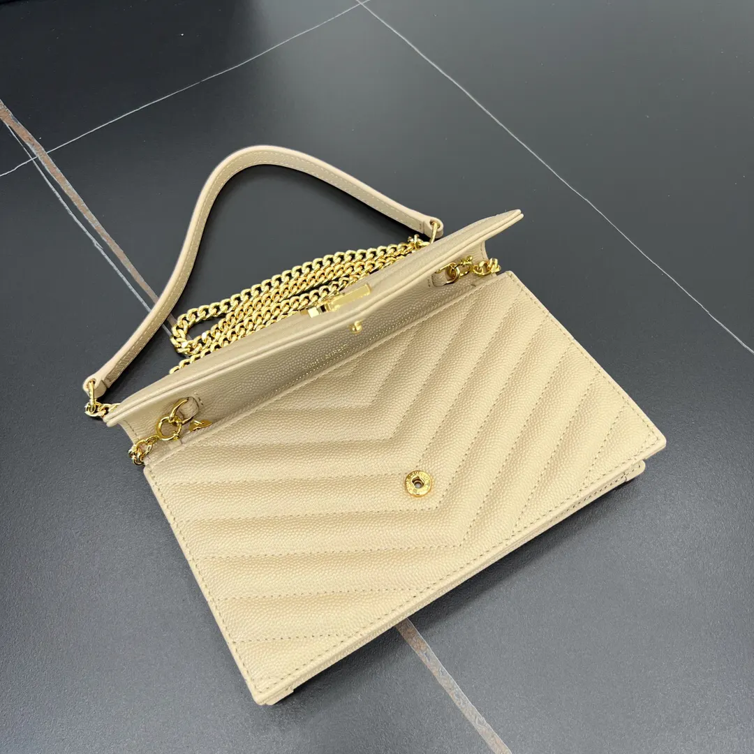 金色 小牛皮 链条包 精致链条款