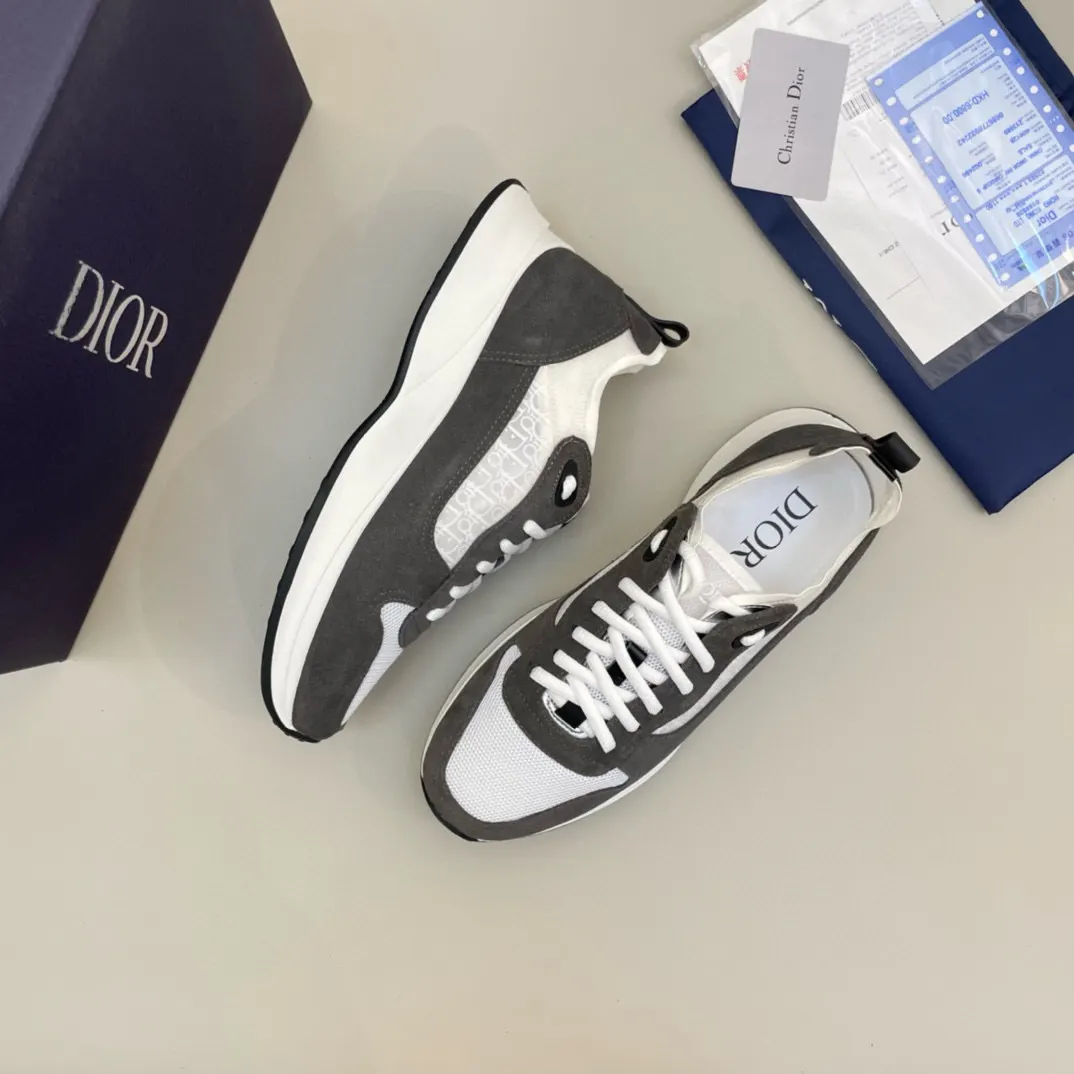 Dior B25 灰白拼色牛皮休闲鞋 休闲