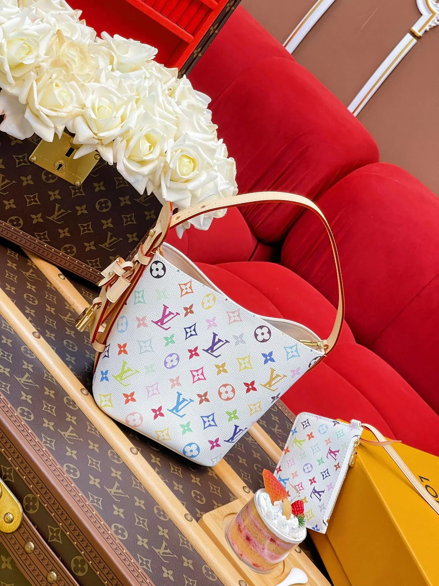 LV 牛皮 斜背包 輕便斜挎款