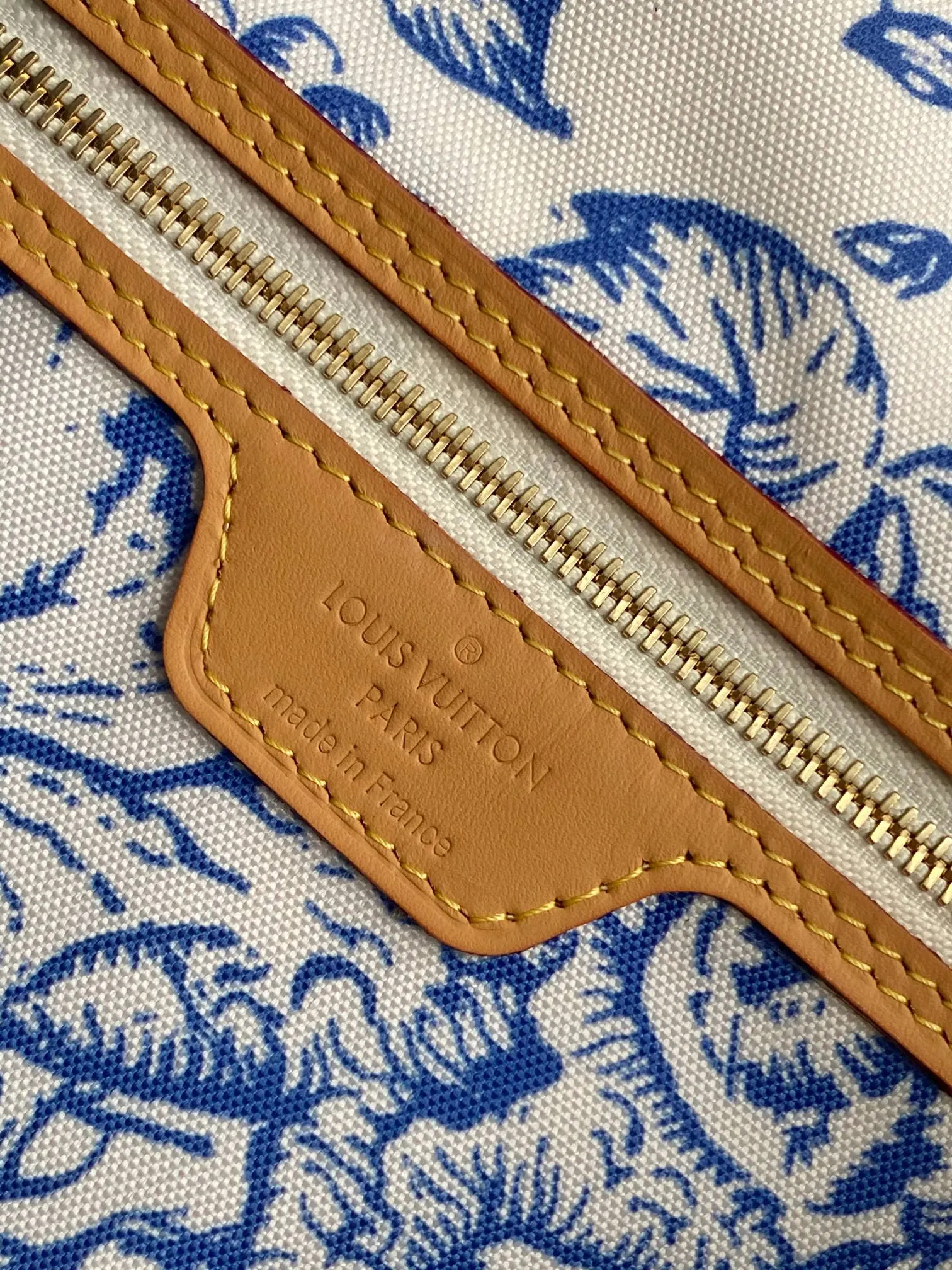 LV Neverfull 蓝色 红色 帆布 托特包 大容量托特款