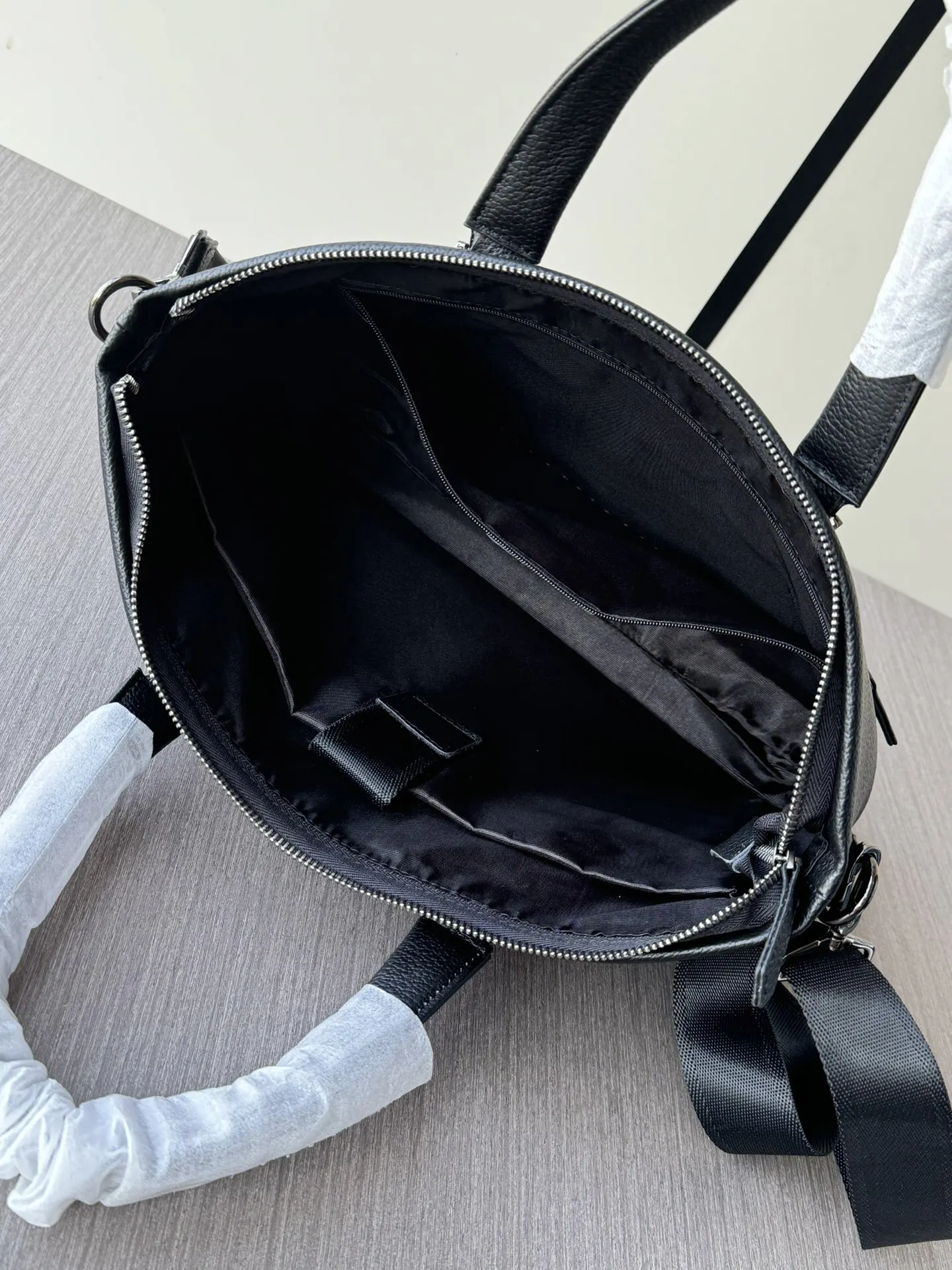 Prada Black Briefcase Business Commuter Leather