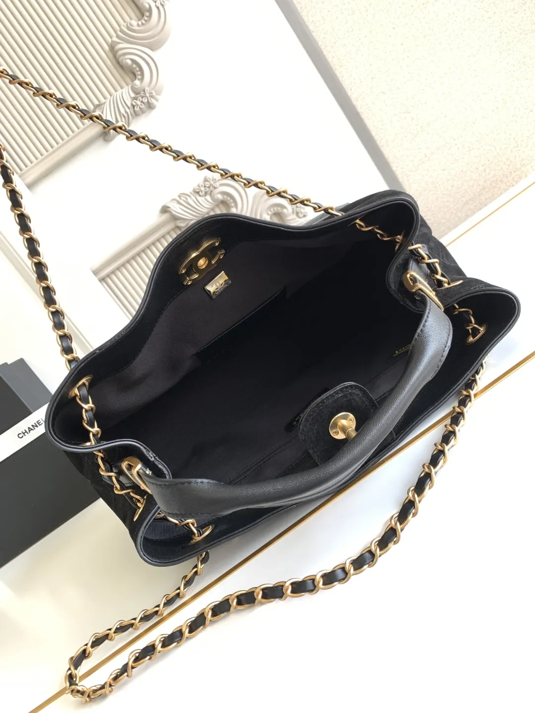 CHANEL 拼色 麂皮 托特包 大容量托特款