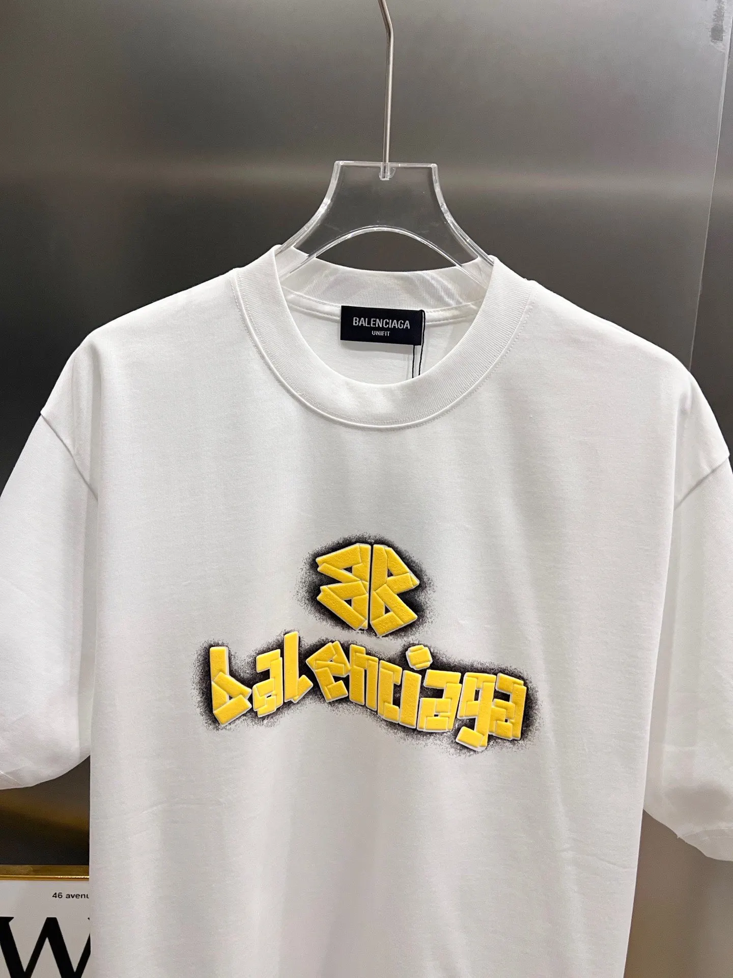 Balenciaga Black Cotton Logo Short Sleeve T-Shirt Loose Casual